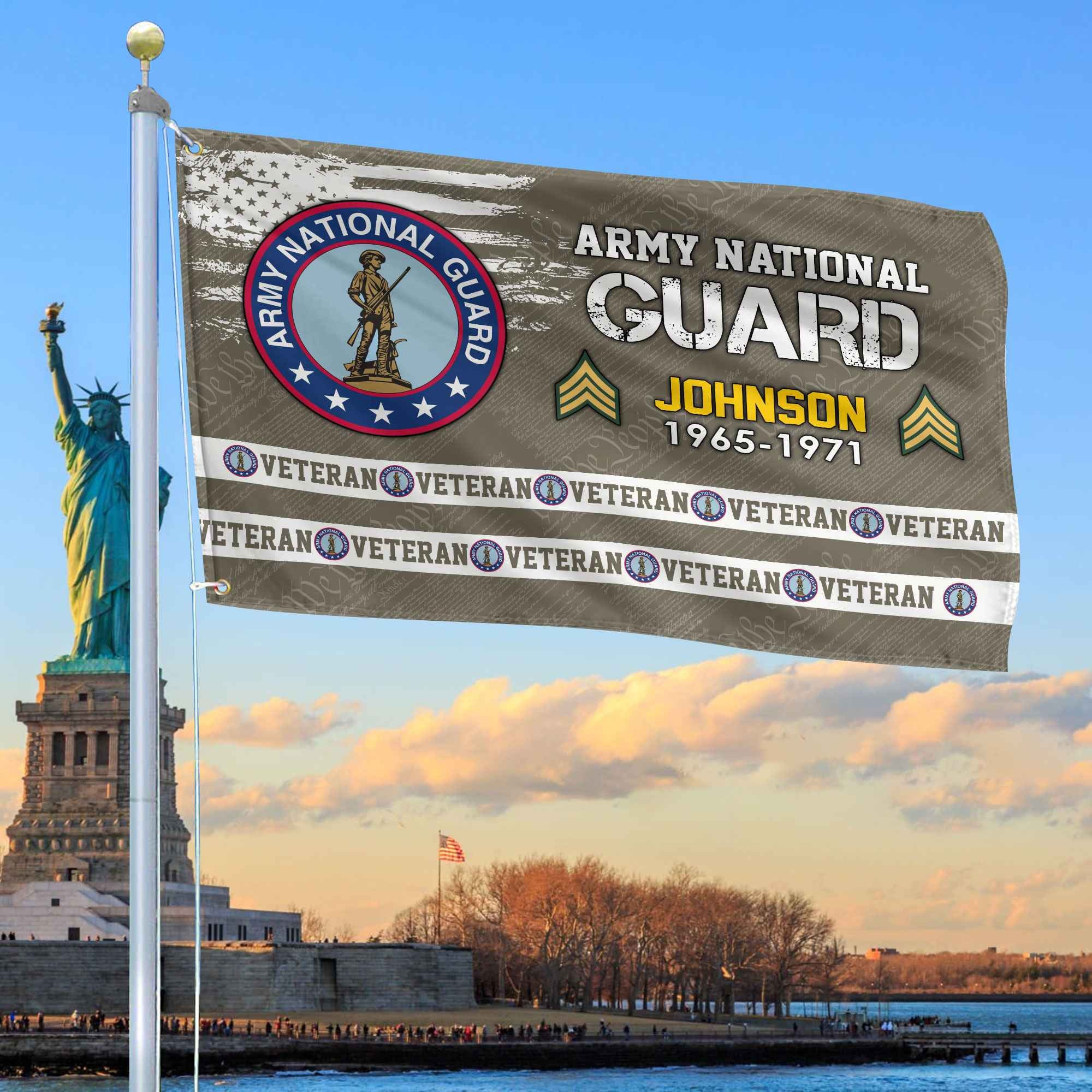 Premium Custom US Army National Guard Grommet Flag, Gifts For Army National Guard Veteran, Best Gifts On Father's Day, Armed Forces Day, Independence Day, Veterans Day.