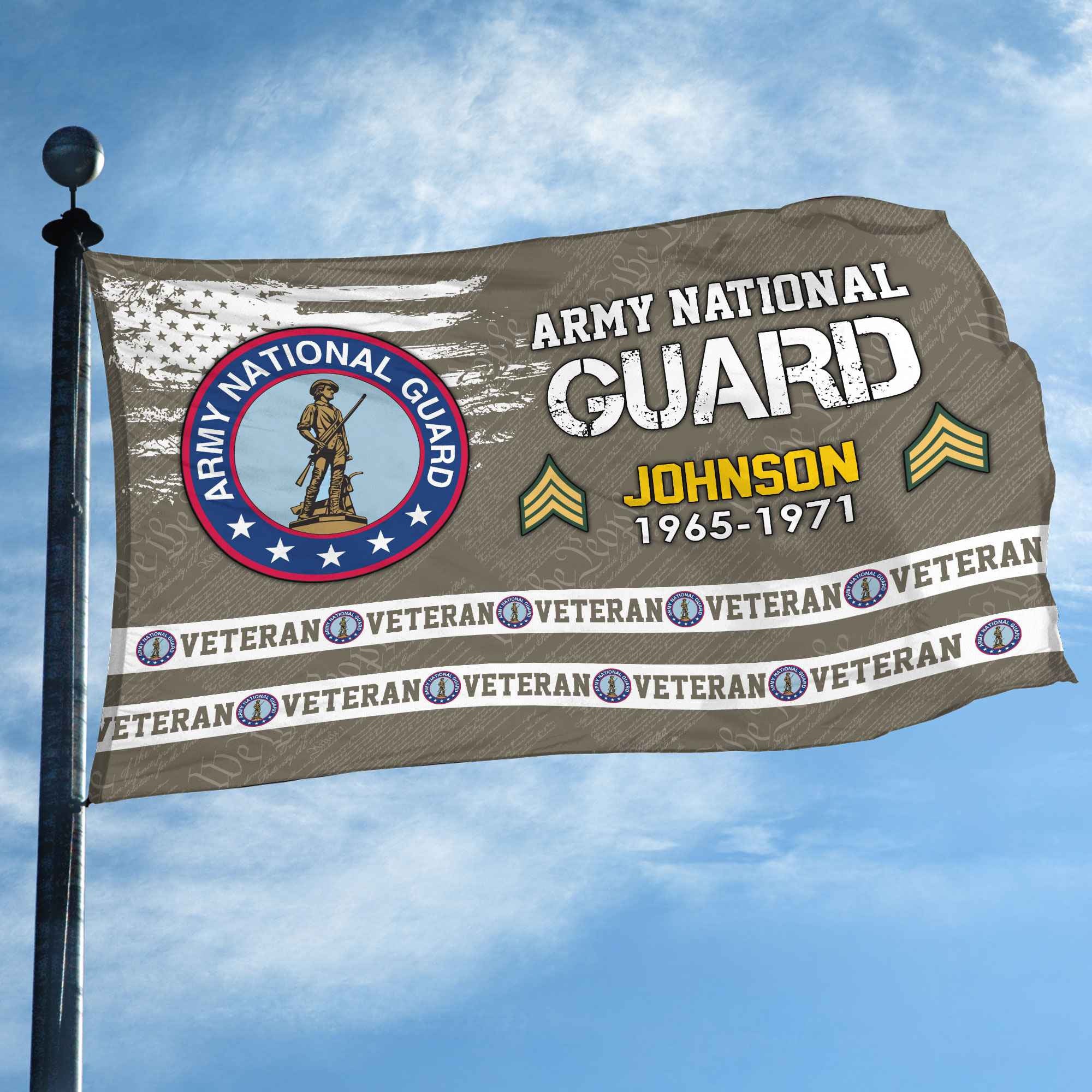 Premium Custom US Army National Guard Grommet Flag, Gifts For Army National Guard Veteran, Best Gifts On Father's Day, Armed Forces Day, Independence Day, Veterans Day.