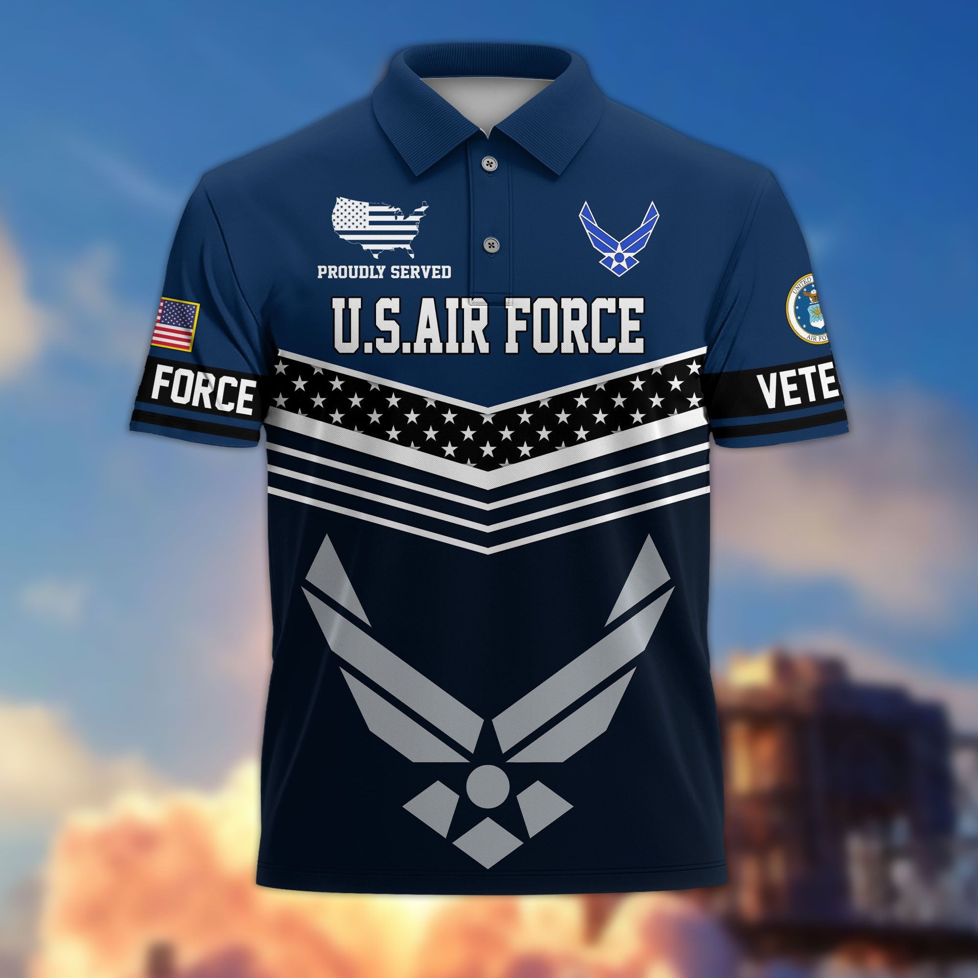Premium US Veterans Polo Shirt, Gifts For US Veterans, Gifts For Dad, For Husband, Best Gifts On Father's Day, Armed Forces Day, Independence Day, Veterans Day.