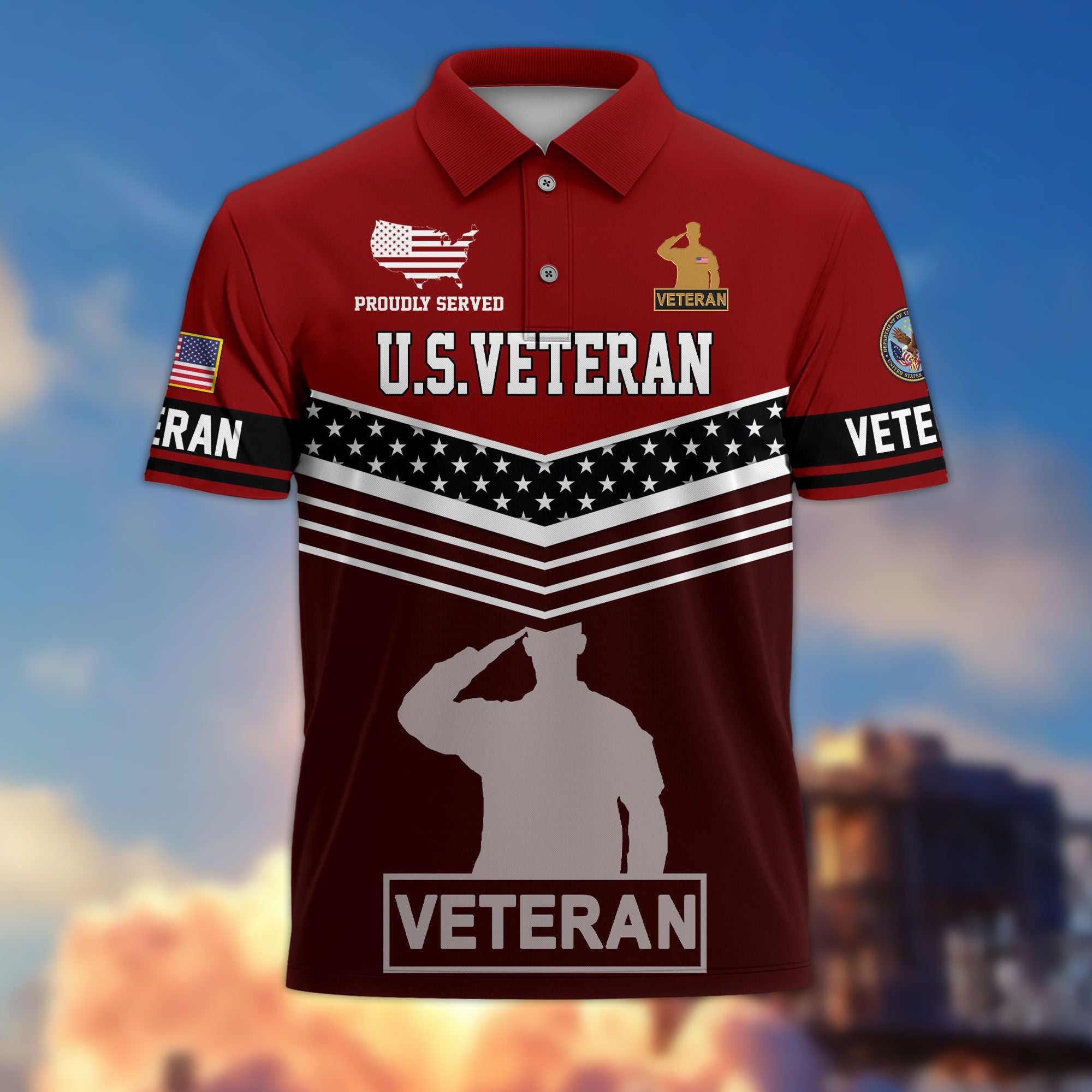 Premium US Veterans Polo Shirt, Gifts For US Veterans, Gifts For Dad, For Husband, Best Gifts On Father's Day, Armed Forces Day, Independence Day, Veterans Day.