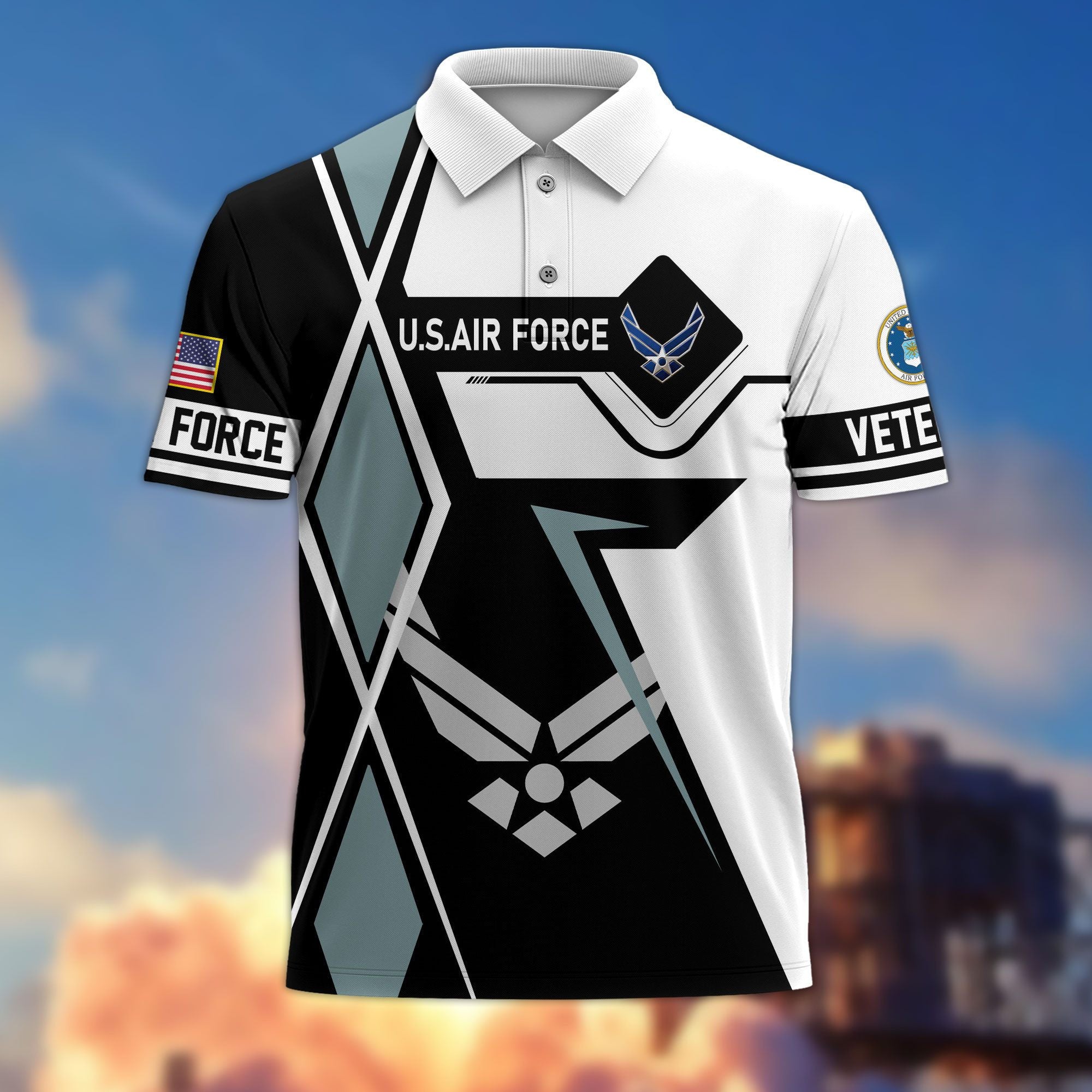 Premium US Veterans Polo Shirt, Gifts For US Veterans, Gifts For Dad, For Husband, Best Gifts On Father's Day, Armed Forces Day, Independence Day, Veterans Day.