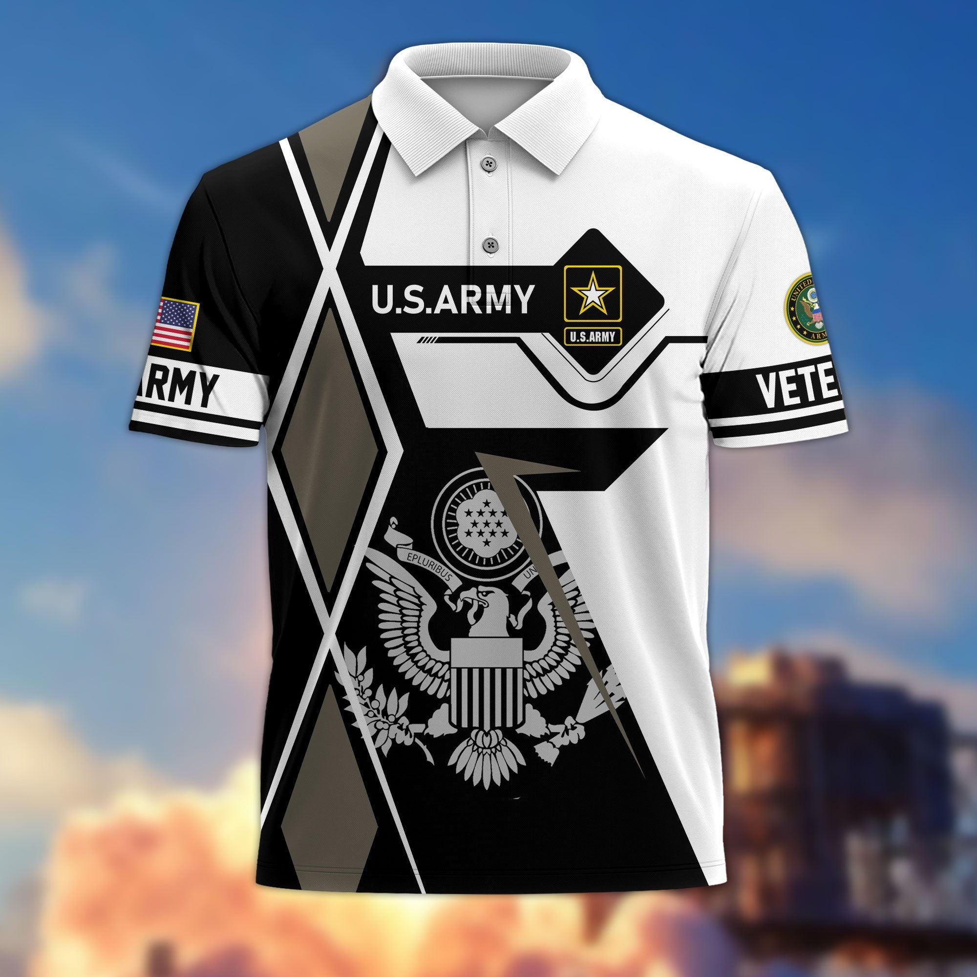 Premium US Veterans Polo Shirt, Gifts For US Veterans, Gifts For Dad, For Husband, Best Gifts On Father's Day, Armed Forces Day, Independence Day, Veterans Day.