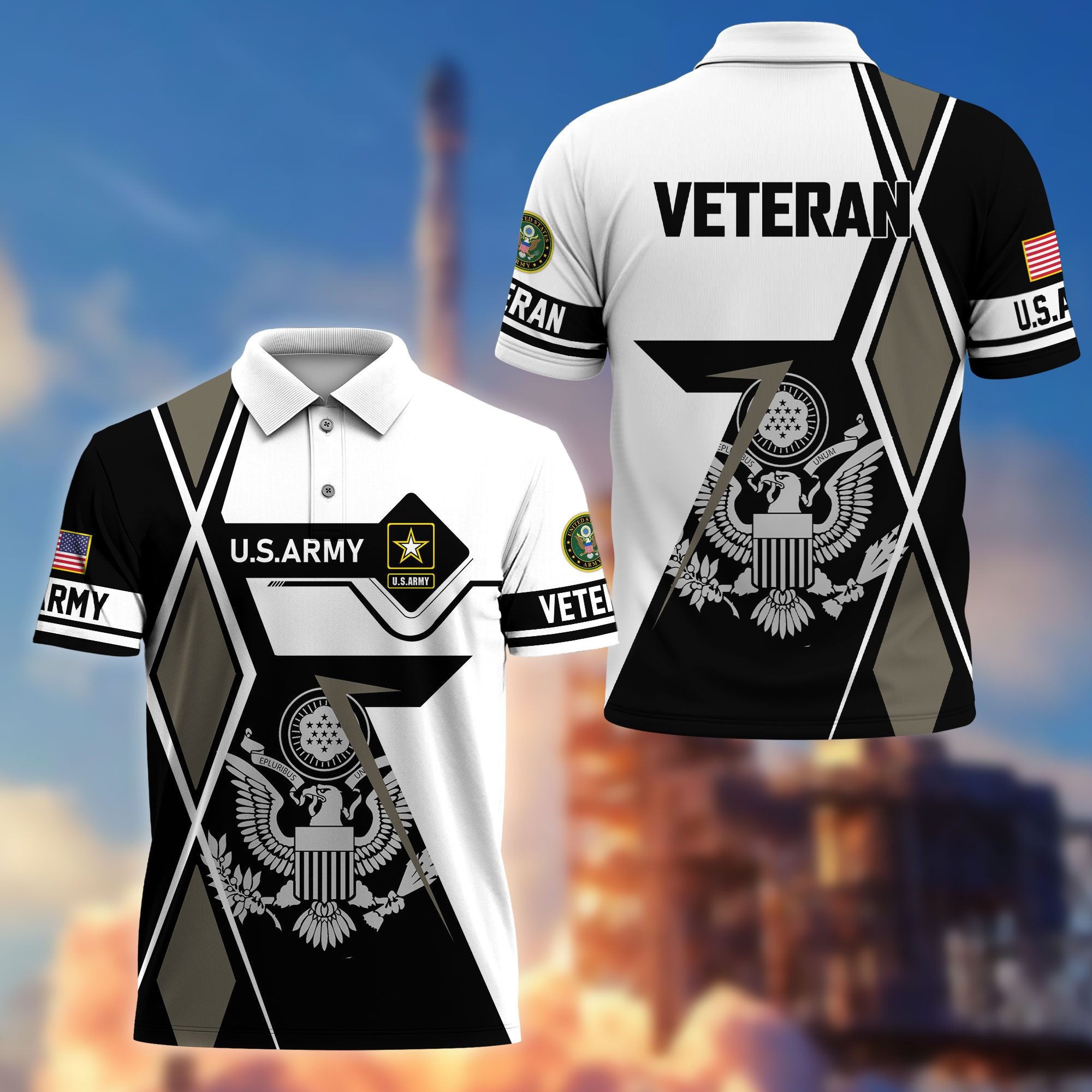 Premium US Veterans Polo Shirt, Gifts For US Veterans, Gifts For Dad, For Husband, Best Gifts On Father's Day, Armed Forces Day, Independence Day, Veterans Day.