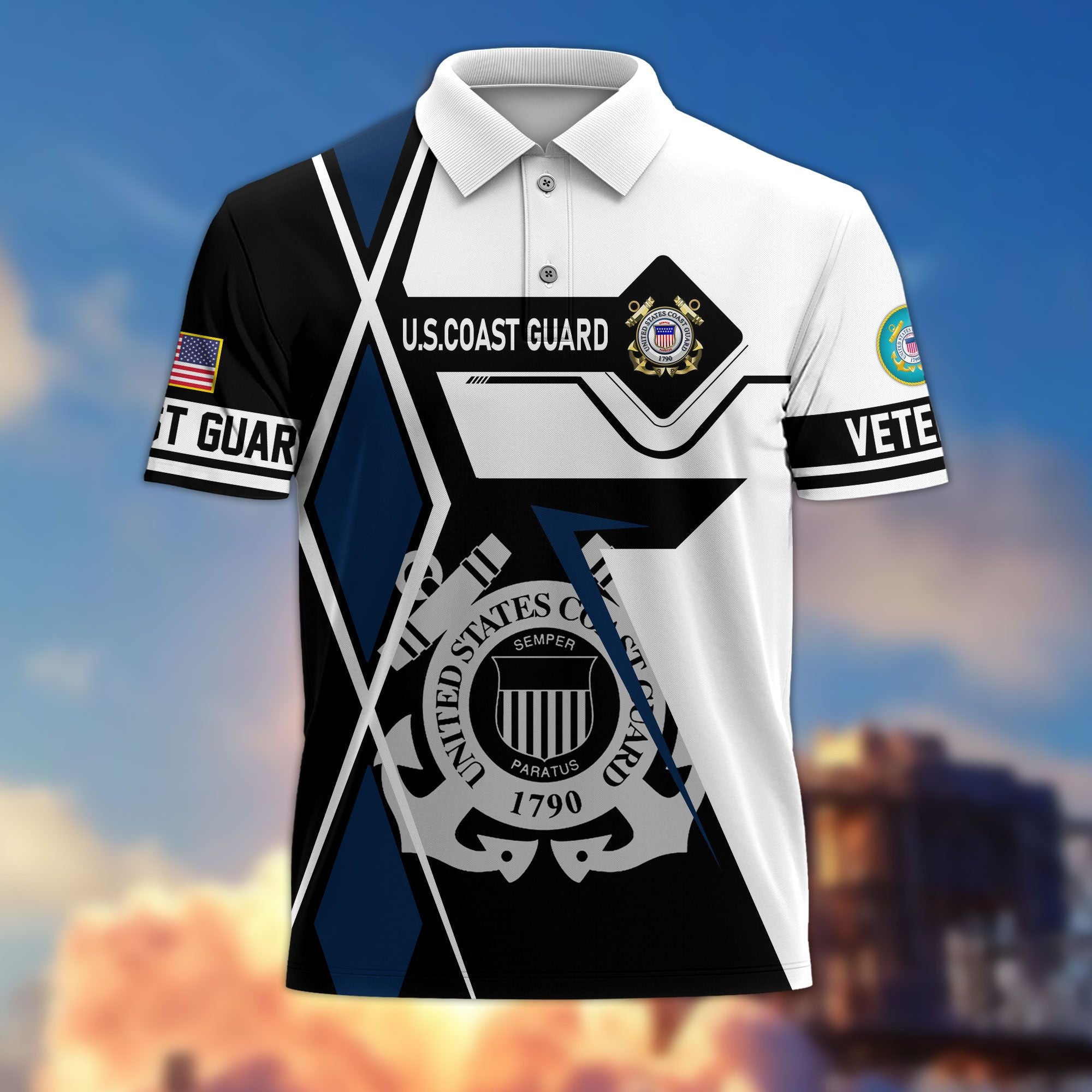 Premium US Veterans Polo Shirt, Gifts For US Veterans, Gifts For Dad, For Husband, Best Gifts On Father's Day, Armed Forces Day, Independence Day, Veterans Day.