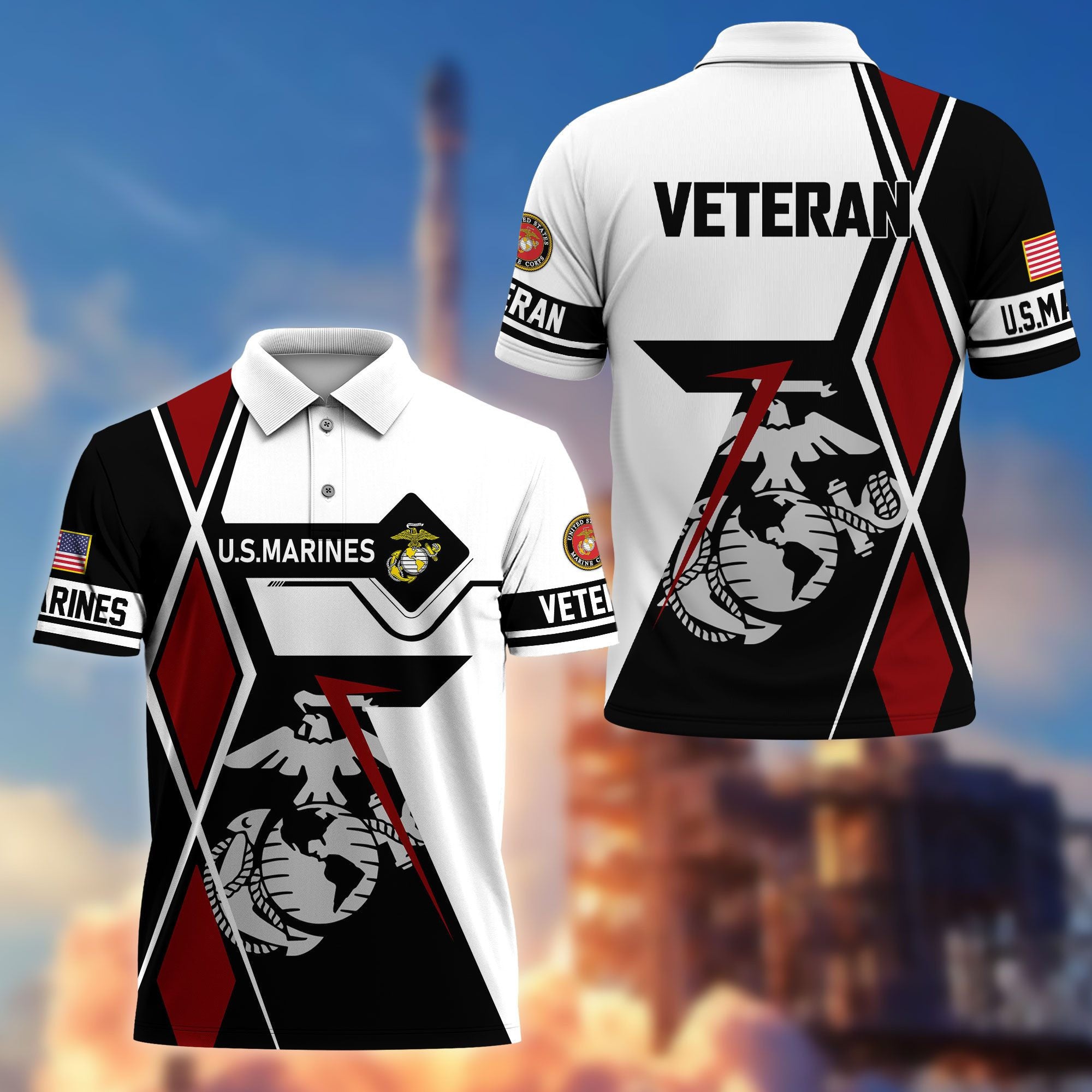Premium US Veterans Polo Shirt, Gifts For US Veterans, Gifts For Dad, For Husband, Best Gifts On Father's Day, Armed Forces Day, Independence Day, Veterans Day.
