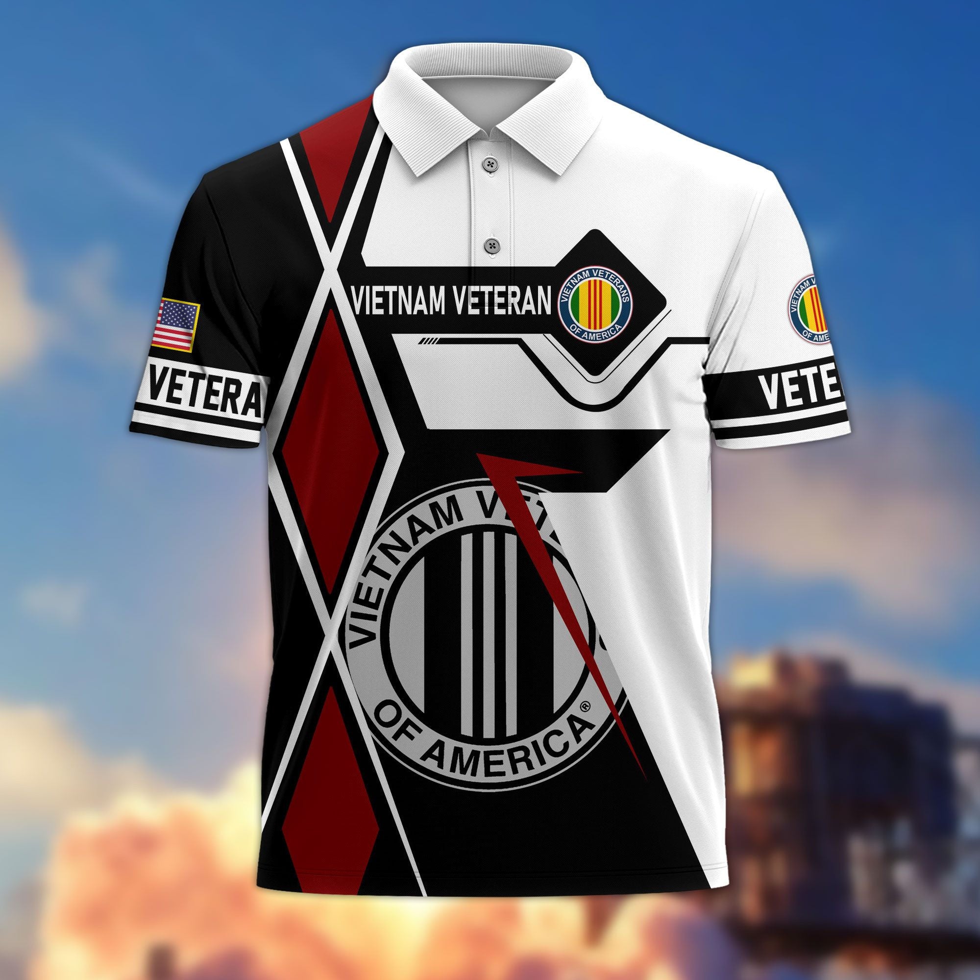 Premium US Veterans Polo Shirt, Gifts For US Veterans, Gifts For Dad, For Husband, Best Gifts On Father's Day, Armed Forces Day, Independence Day, Veterans Day.