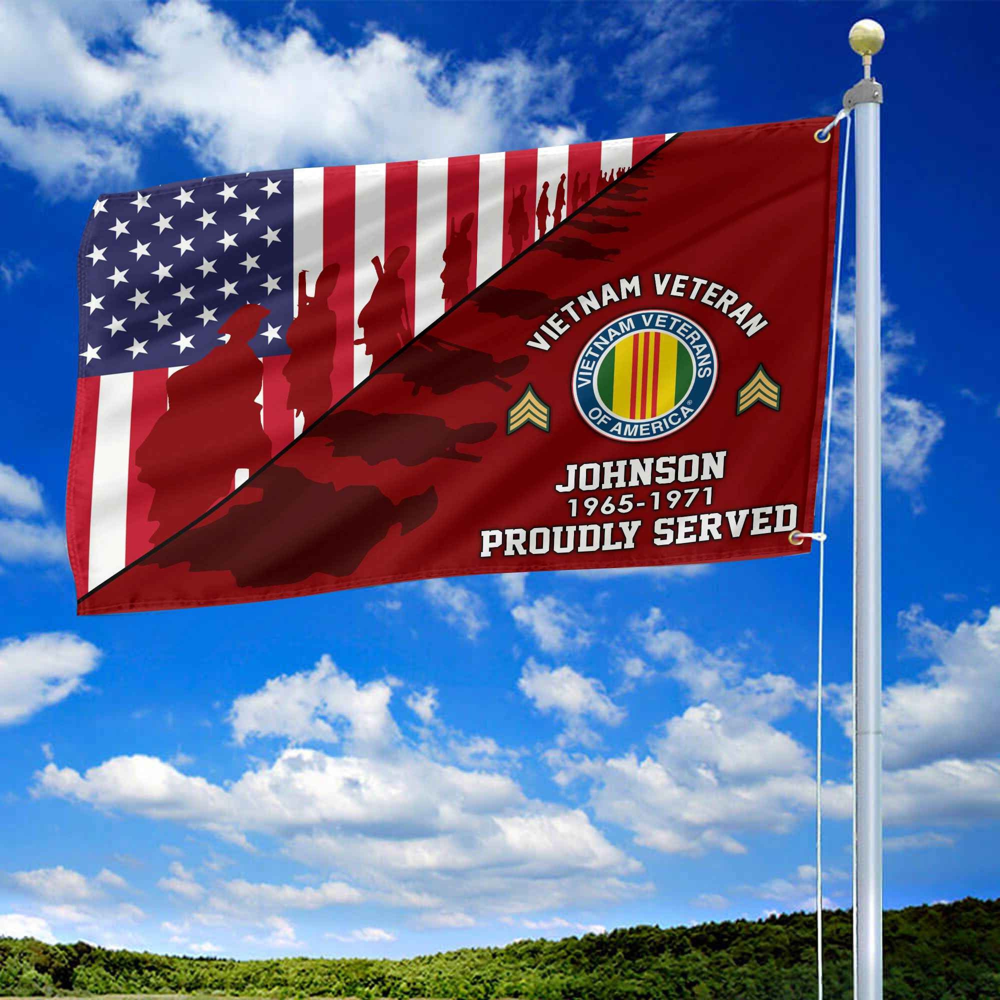 Premium Custom Vietnam Veteran Grommet Flag, Gifts For Vietnam Veteran, Gifts For Dad, For Husband, Best Gifts On Father's Day, Armed Forces Day, Independence Day, Veterans Day.