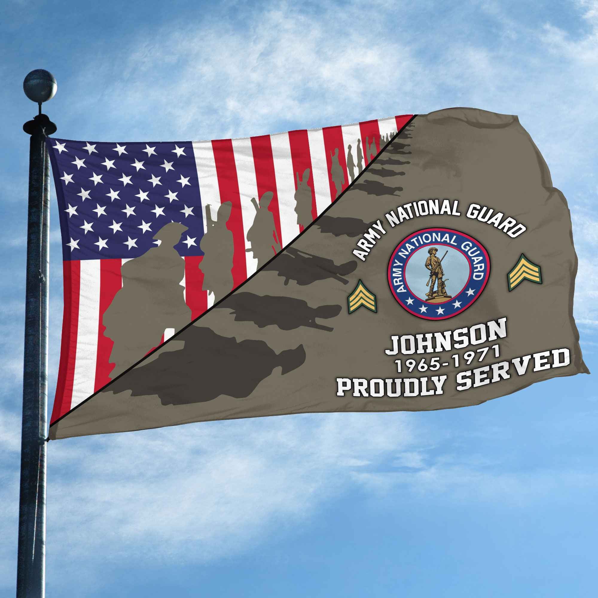 Premium Custom US Army National Guard Grommet Flag, Gifts For Army National Guard Veteran, Gifts For Dad, For Husband, Best Gifts On Father's Day, Armed Forces Day, Independence Day, Veterans Day.