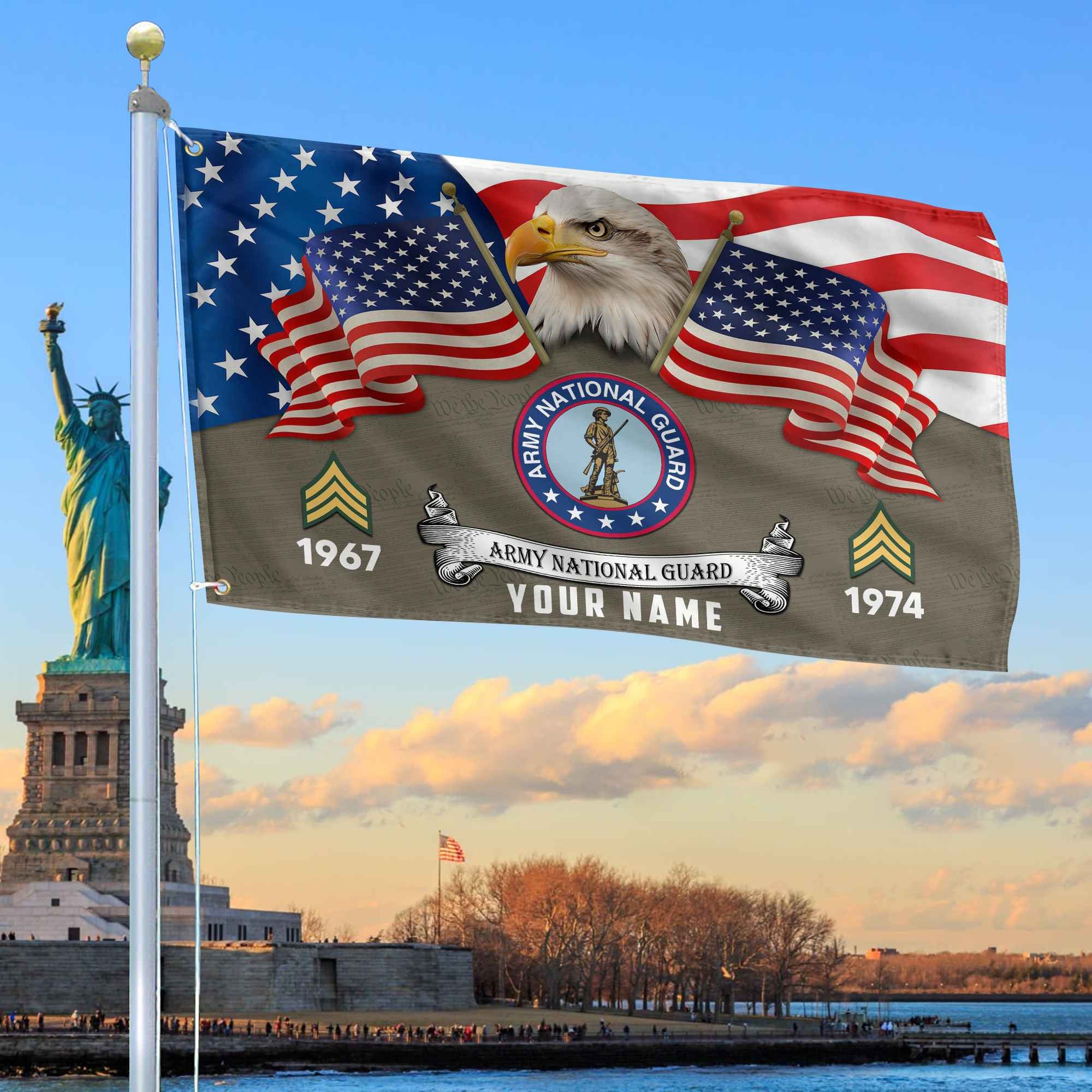 Premium Custom US Army National Guard Grommet Flag, Gifts For Army National Guard Veteran, Best Gifts On Father's Day, Armed Forces Day, Independence Day, Veterans Day.