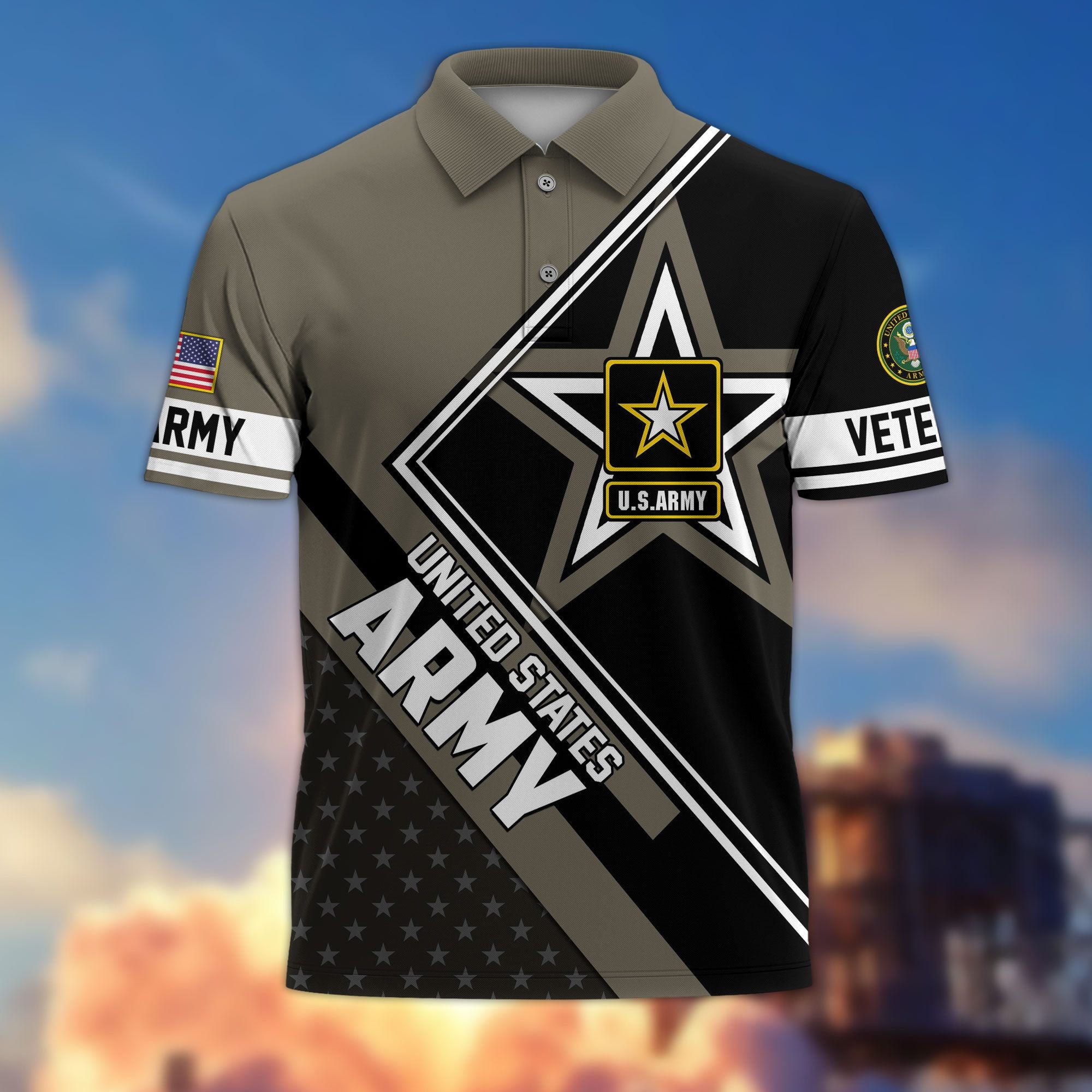 Premium US Veterans Polo Shirt, Gifts For US Veterans, Gifts For Dad, For Husband, Best Gifts On Father's Day, Armed Forces Day, Independence Day, Veterans Day.
