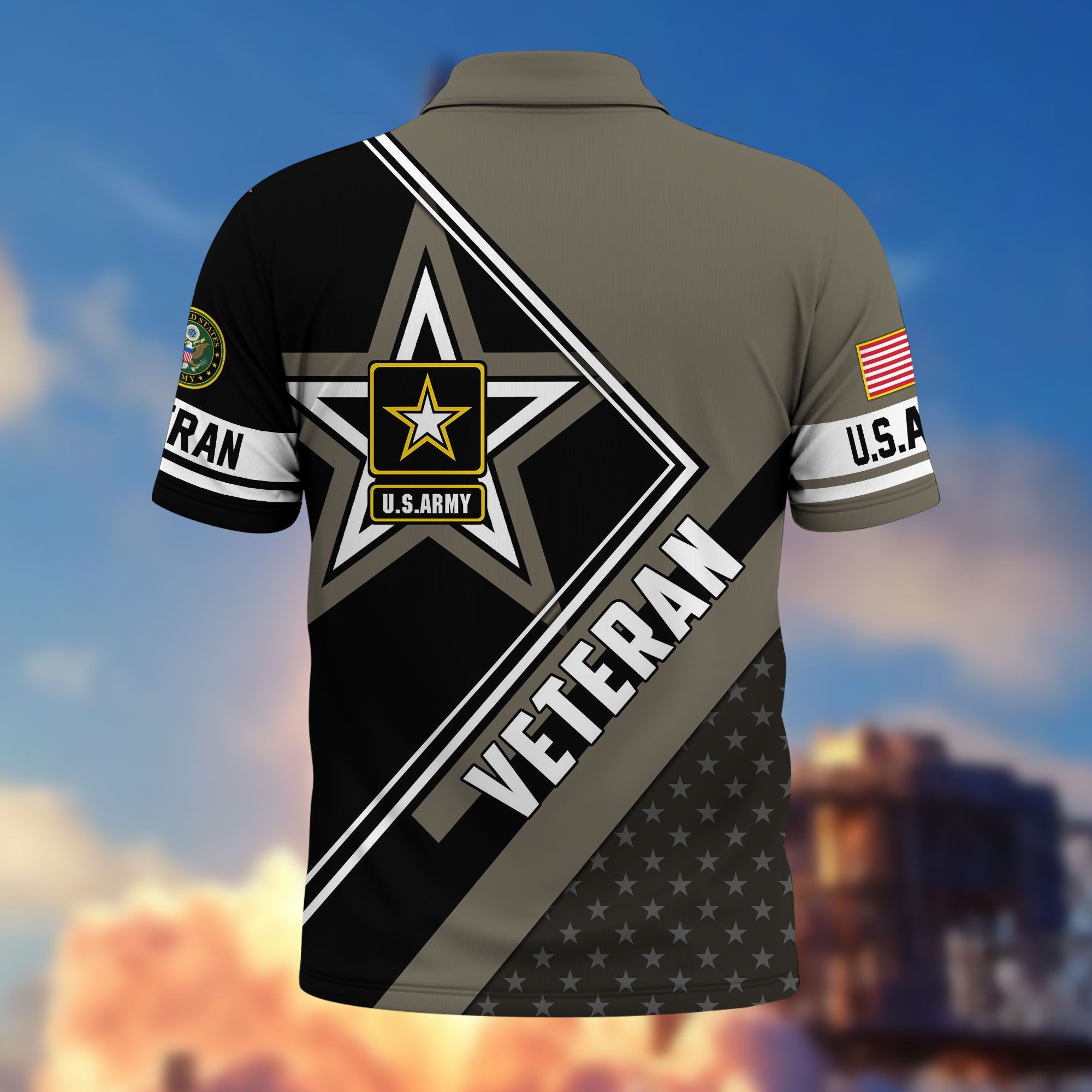 Premium US Veterans Polo Shirt, Gifts For US Veterans, Gifts For Dad, For Husband, Best Gifts On Father's Day, Armed Forces Day, Independence Day, Veterans Day.