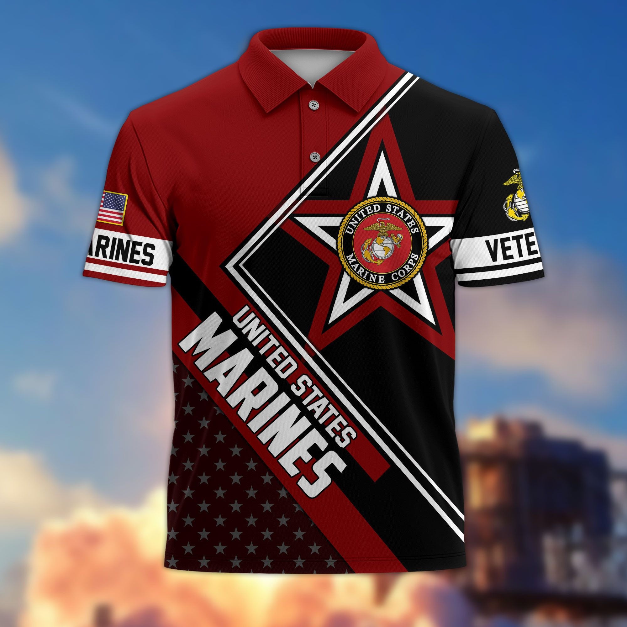 Premium US Veterans Polo Shirt, Gifts For US Veterans, Gifts For Dad, For Husband, Best Gifts On Father's Day, Armed Forces Day, Independence Day, Veterans Day.