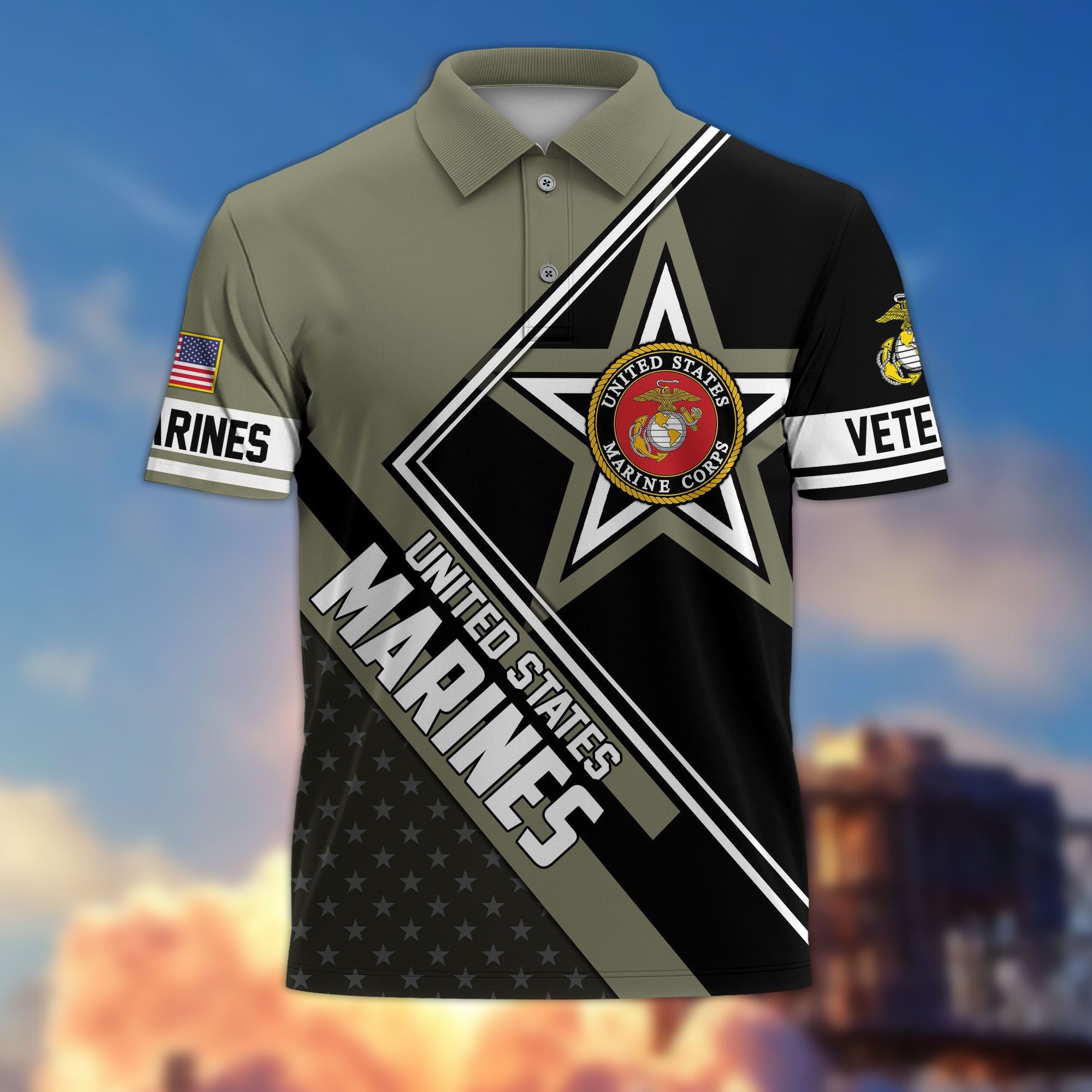 Premium US Veterans Polo Shirt, Gifts For US Veterans, Gifts For Dad, For Husband, Best Gifts On Father's Day, Armed Forces Day, Independence Day, Veterans Day.