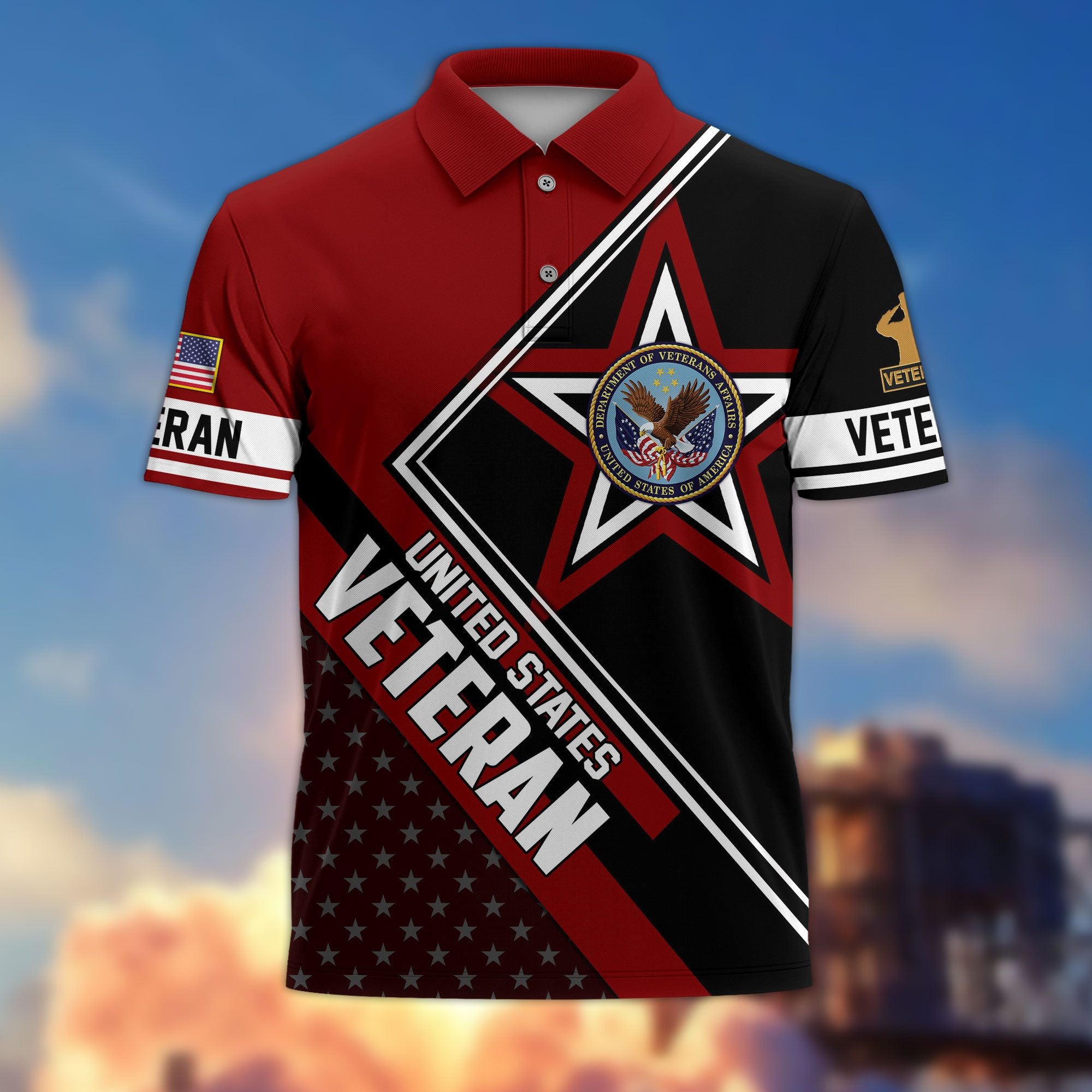 Premium US Veterans Polo Shirt, Gifts For US Veterans, Gifts For Dad, For Husband, Best Gifts On Father's Day, Armed Forces Day, Independence Day, Veterans Day.
