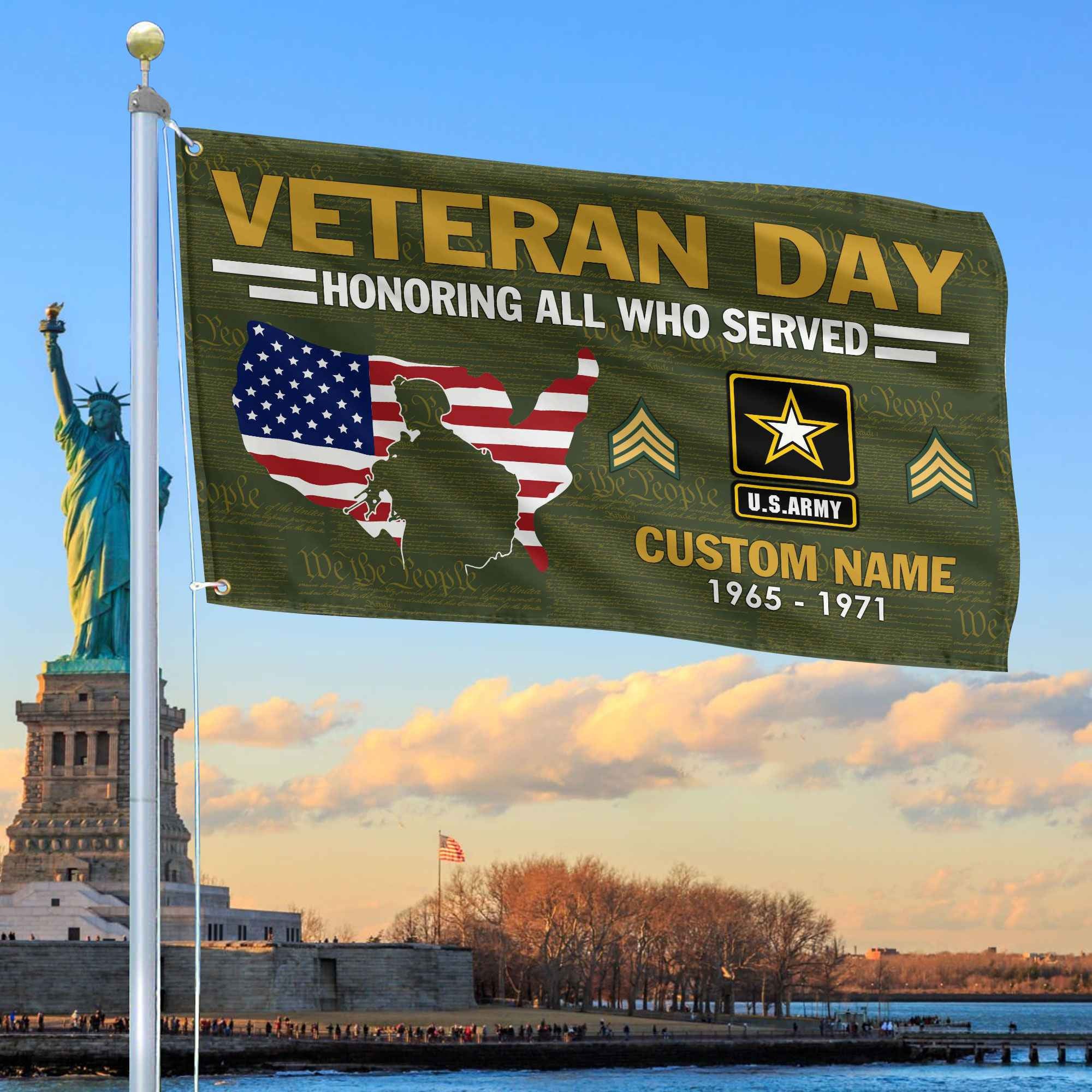 Premium Custom US Army Grommet Flag, Gifts For Army Veteran, Gifts For Dad, For Husband, Best Gifts On Father's Day, Armed Forces Day, Independence Day, Veterans Day.