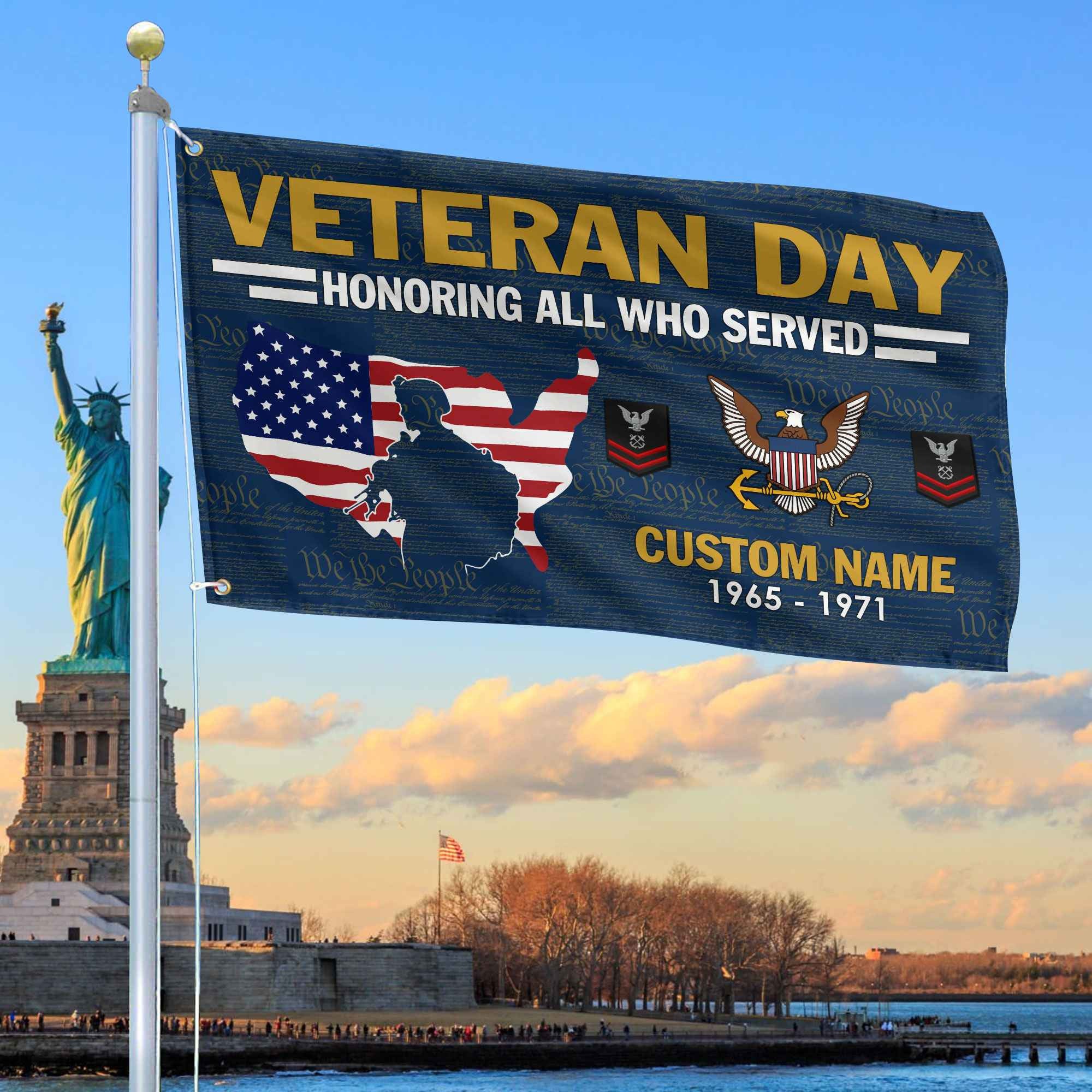 Premium Custom US Navy Grommet Flag, Gifts For Navy Veteran, Gifts For Dad, For Husband, Best Gifts On Father's Day, Armed Forces Day, Independence Day, Veterans Day.