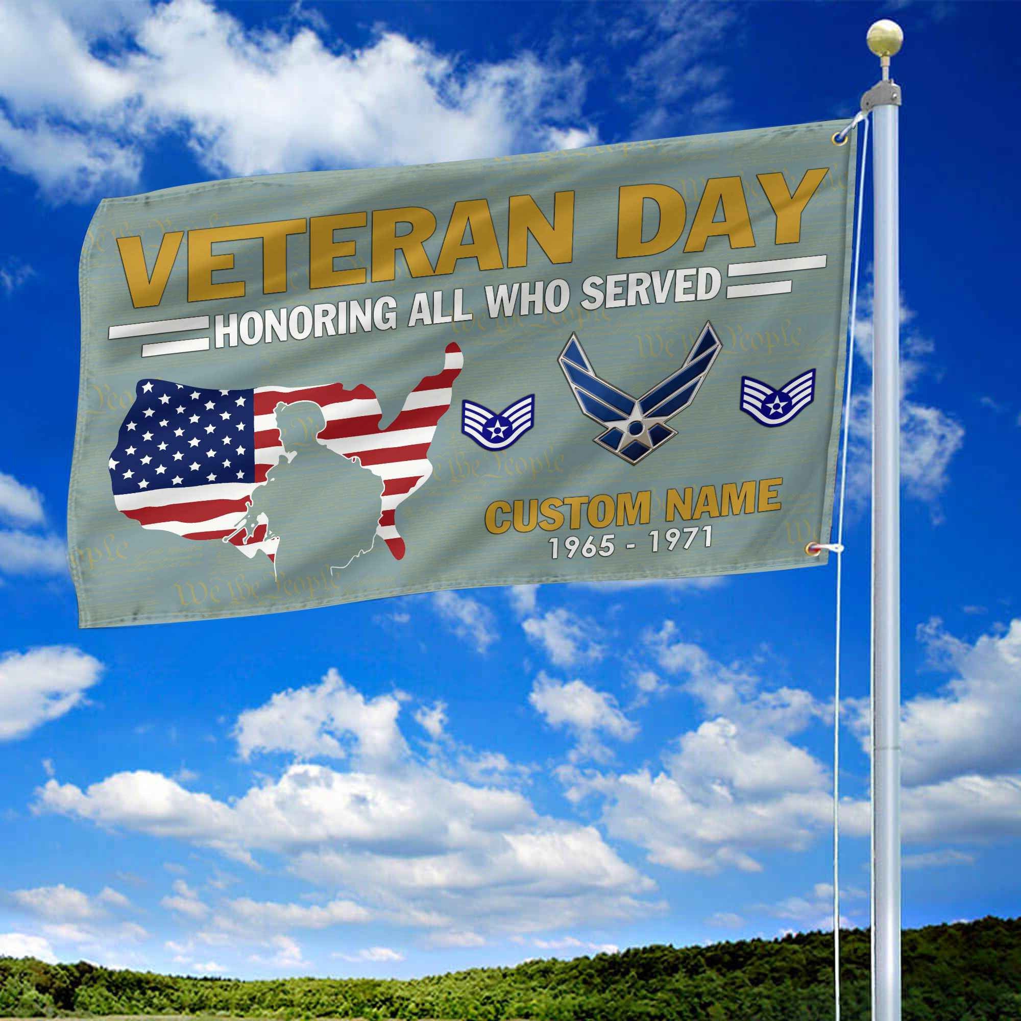 Premium Custom USAF Grommet Flag, Gifts For Air Force Veteran, Gifts For Dad, For Husband, Best Gifts On Father's Day, Armed Forces Day, Independence Day, Veterans Day.