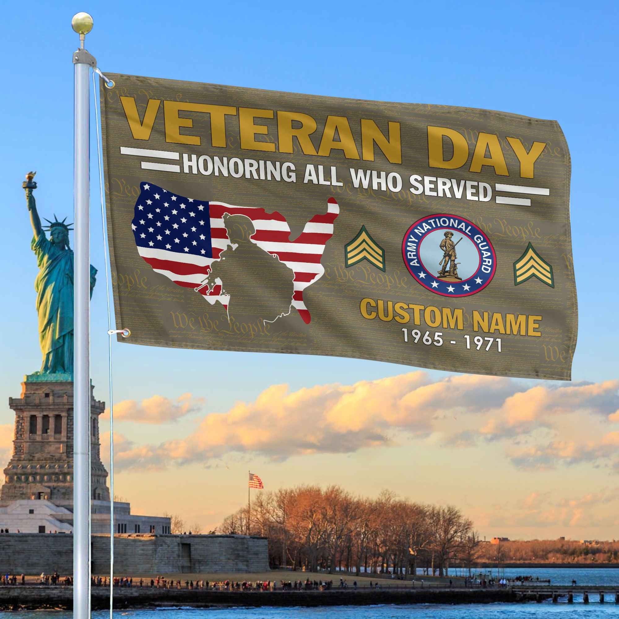 Premium Custom US Army National Guard Grommet Flag, Gifts For Army National Guard Veteran, Gifts For Dad, For Husband, Best Gifts On Father's Day, Armed Forces Day, Independence Day, Veterans Day.