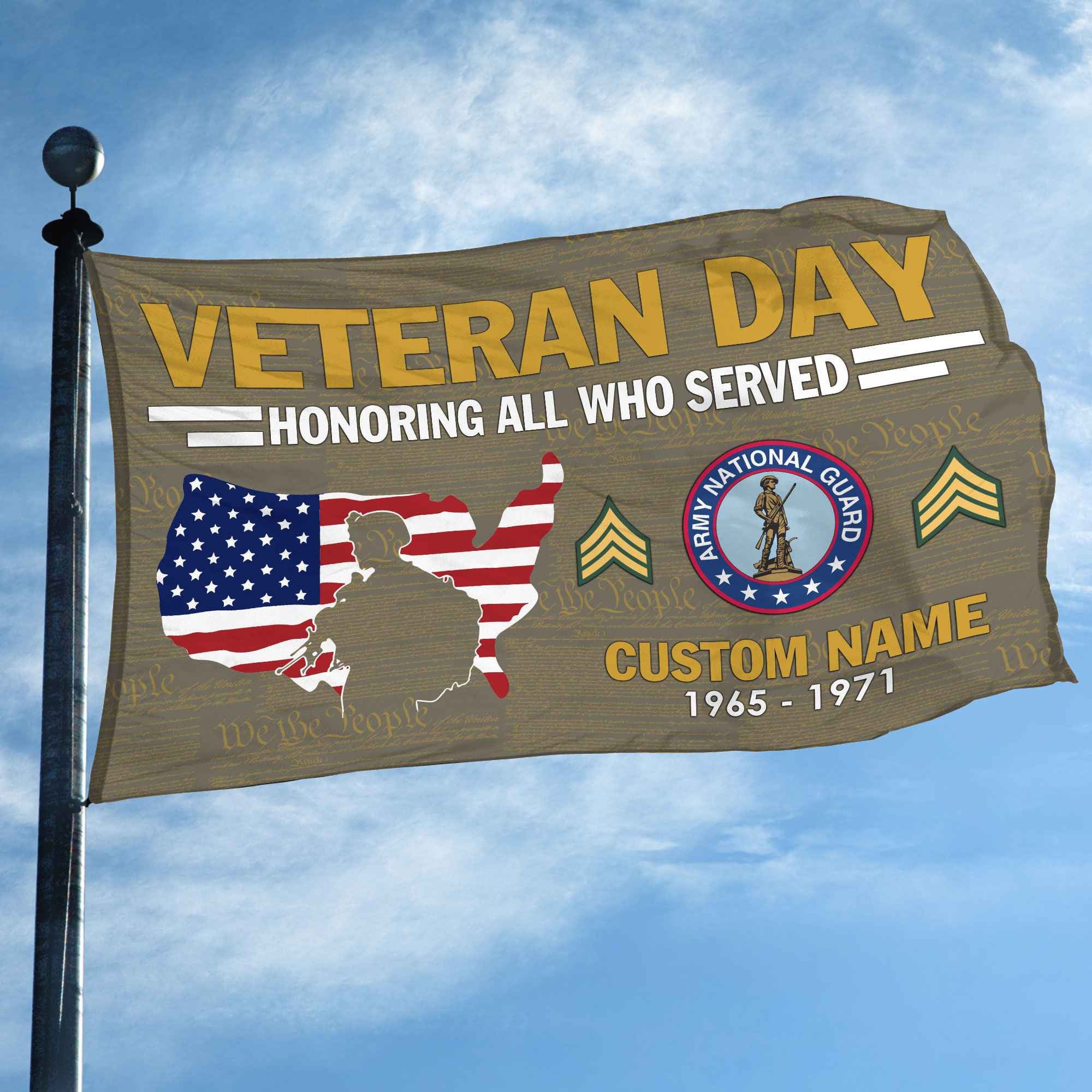 Premium Custom US Army National Guard Grommet Flag, Gifts For Army National Guard Veteran, Gifts For Dad, For Husband, Best Gifts On Father's Day, Armed Forces Day, Independence Day, Veterans Day.