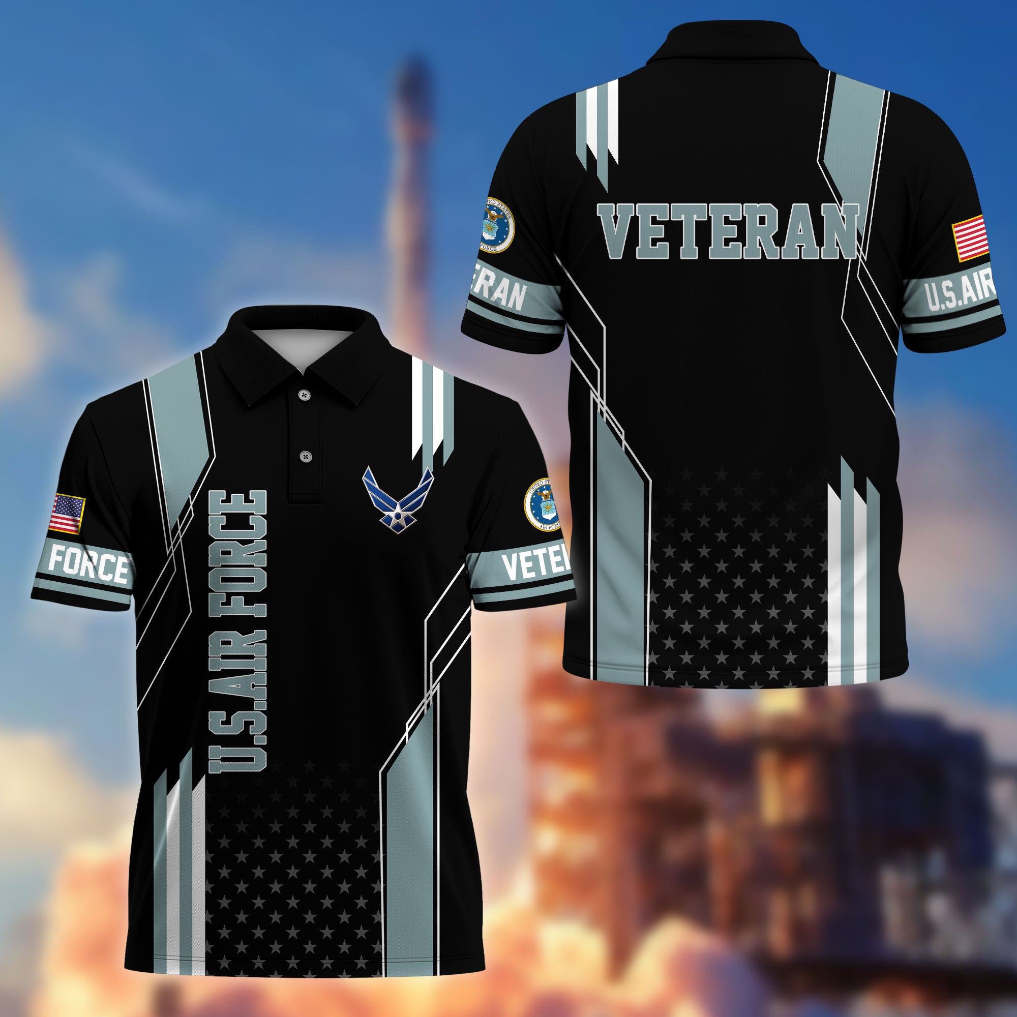 Premium US Veterans Polo Shirt, Gifts For US Veterans, Best Gifts On Father's Day, Armed Forces Day, Independence Day, Veterans Day.