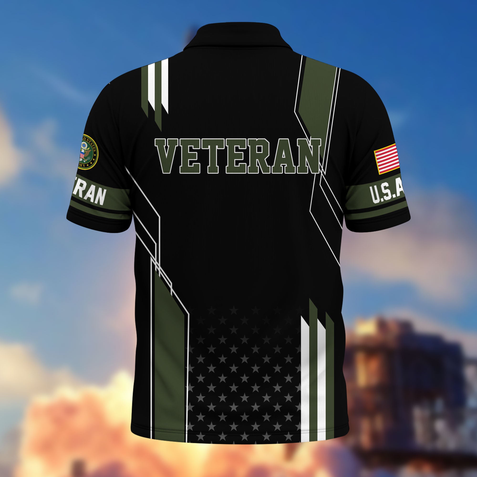 Premium US Veterans Polo Shirt, Gifts For US Veterans, Best Gifts On Father's Day, Armed Forces Day, Independence Day, Veterans Day.