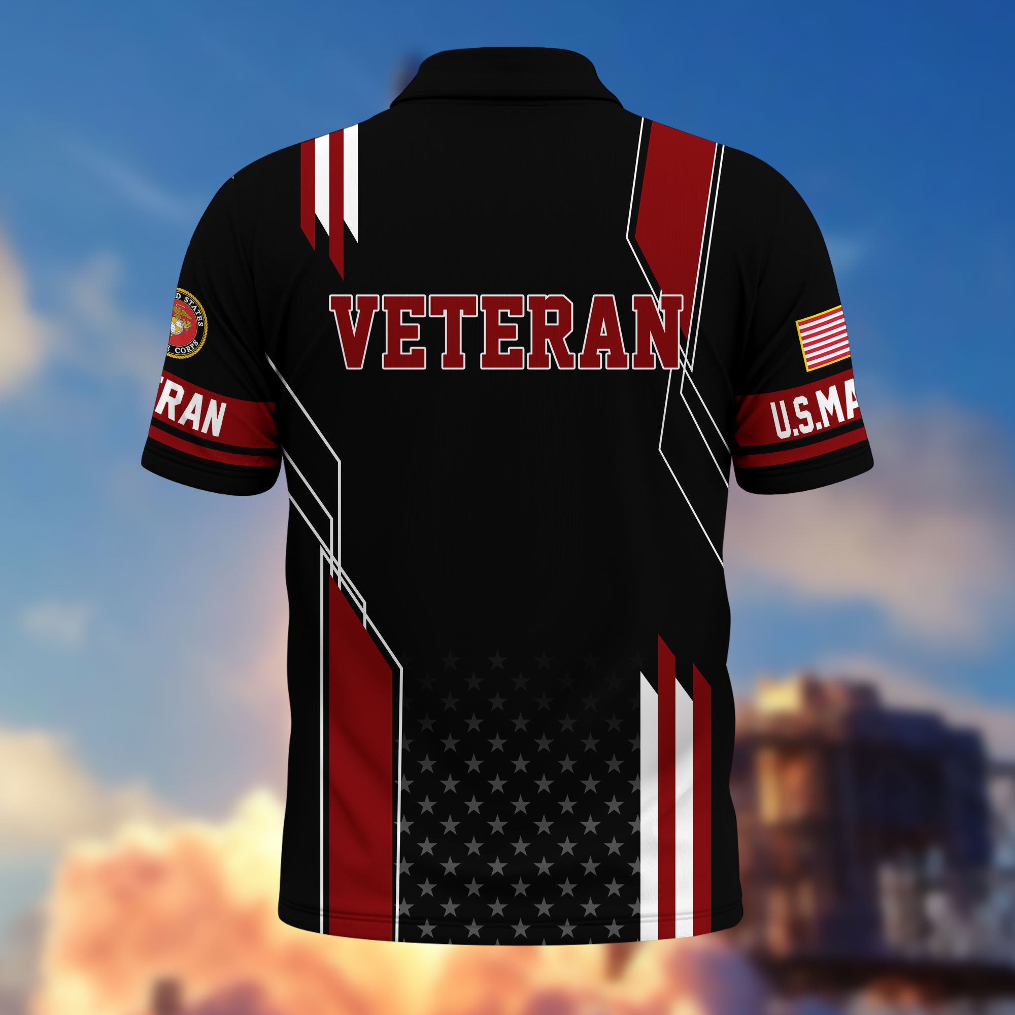 Premium US Veterans Polo Shirt, Gifts For US Veterans, Best Gifts On Father's Day, Armed Forces Day, Independence Day, Veterans Day.