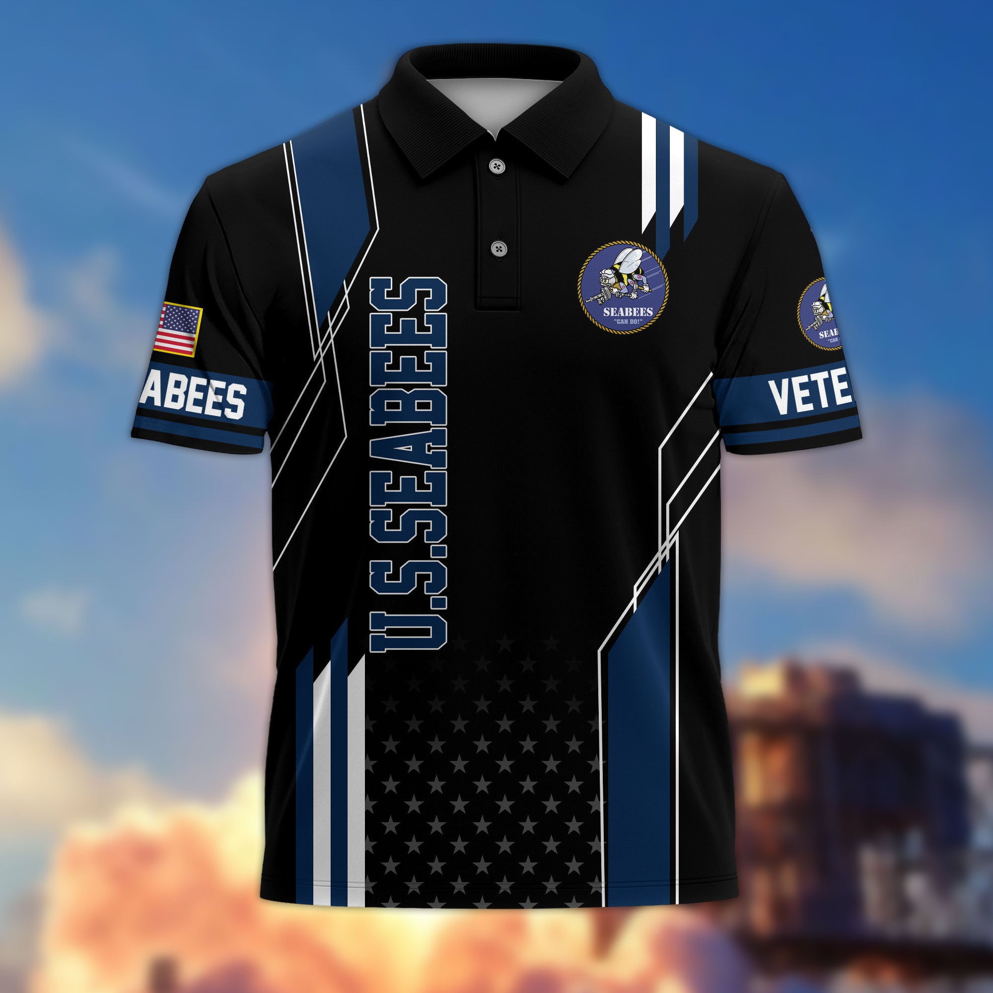 Premium US Veterans Polo Shirt, Gifts For US Veterans, Best Gifts On Father's Day, Armed Forces Day, Independence Day, Veterans Day.