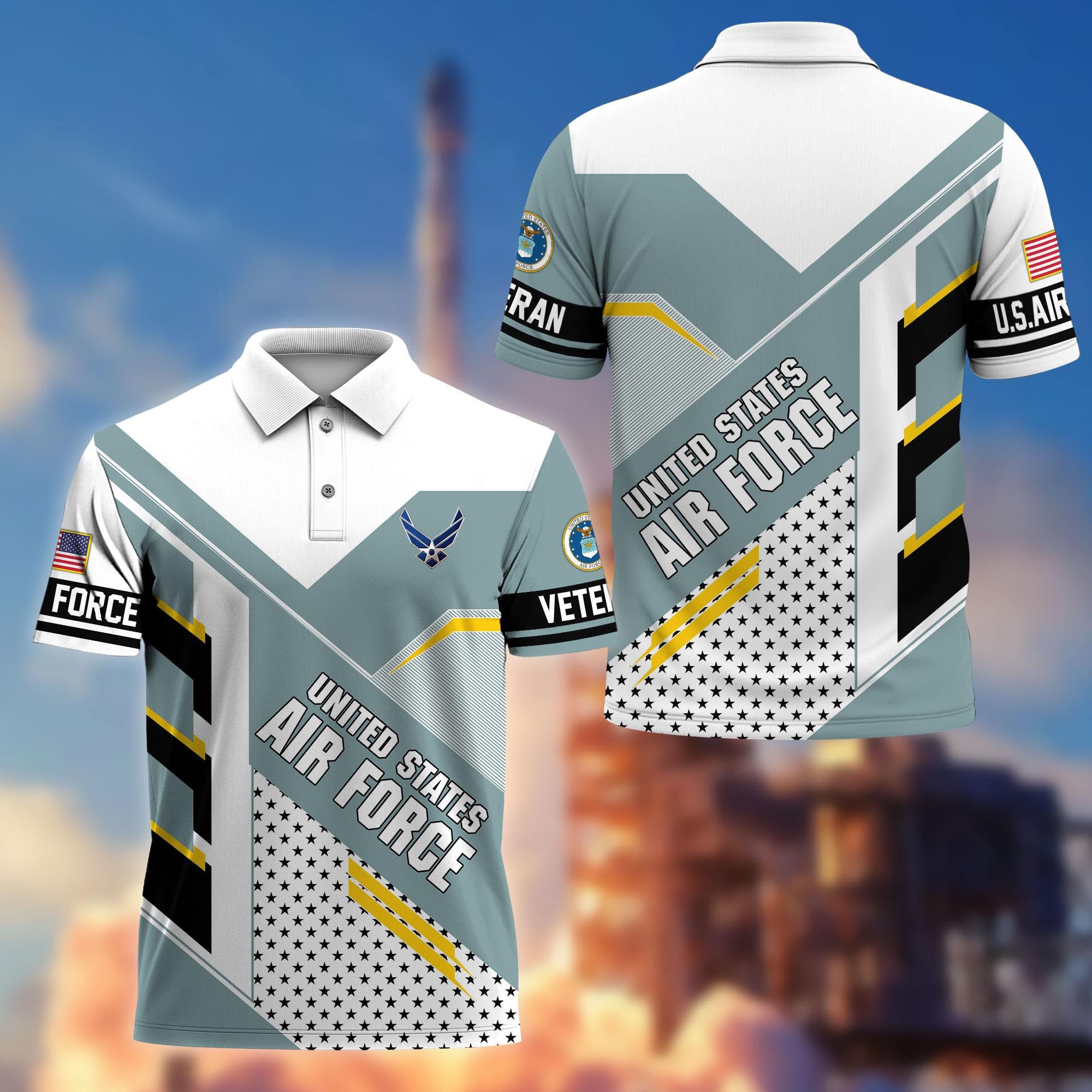 Premium US Veterans Polo Shirt, Gifts For US Veterans, Best Gifts On Father's Day, Armed Forces Day, Independence Day, Veterans Day.
