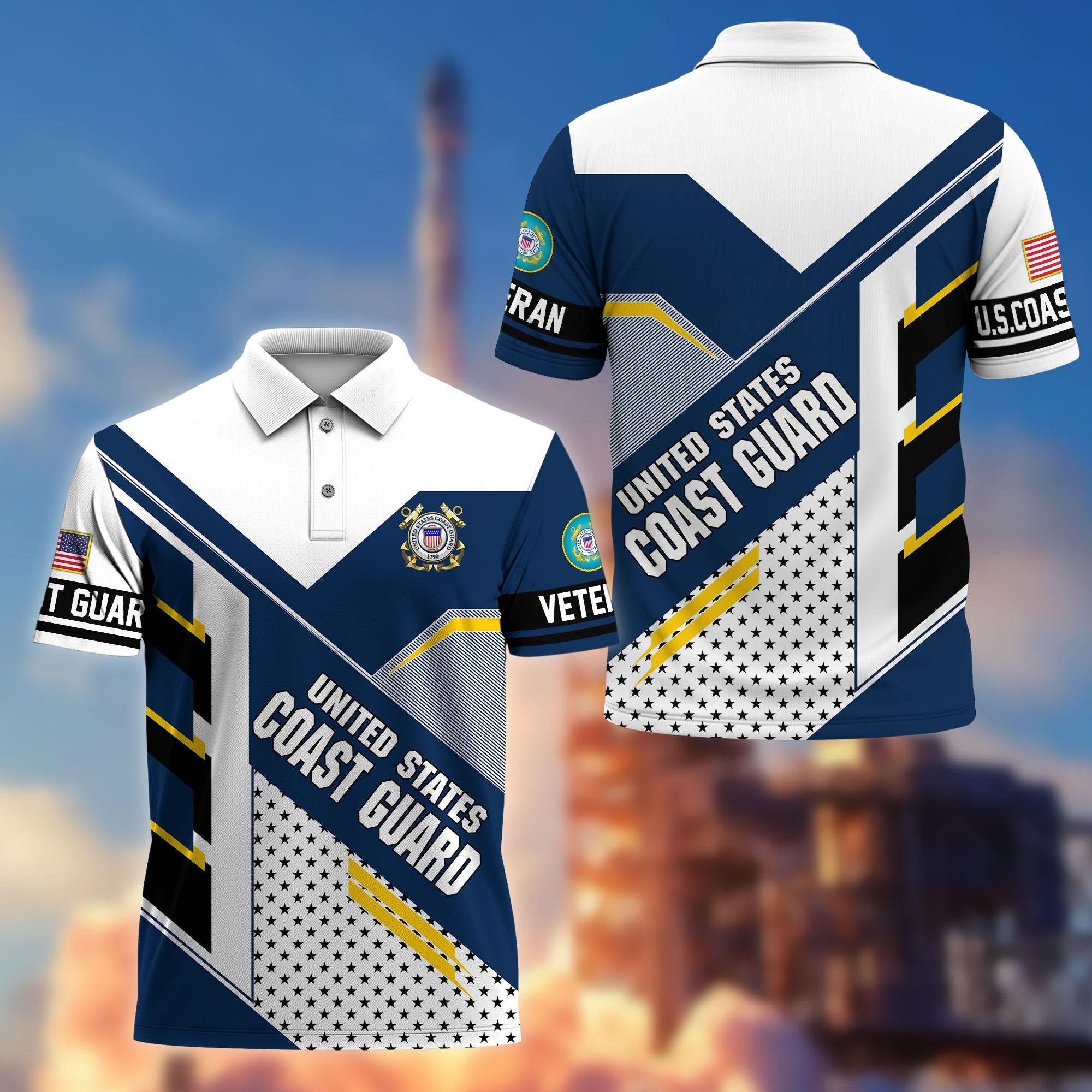 Premium US Veterans Polo Shirt, Gifts For US Veterans, Best Gifts On Father's Day, Armed Forces Day, Independence Day, Veterans Day.