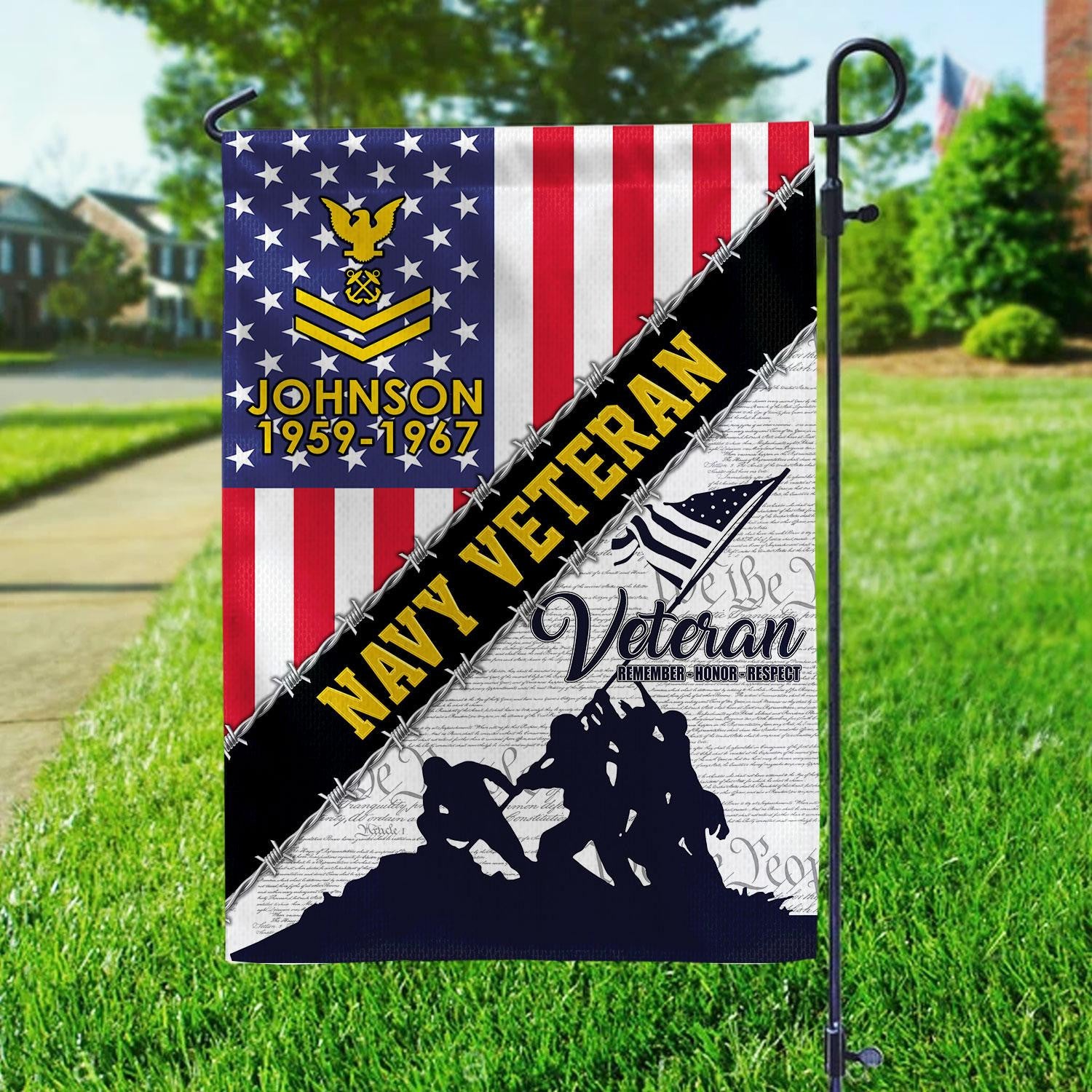 Premium Custom US Navy Flag, Gift For Navy Veteran, American Flag, Patriotic Flag, Garden Flag, House Flag, Best Gifts On Father's Day, Independence Day, Veterans Day.