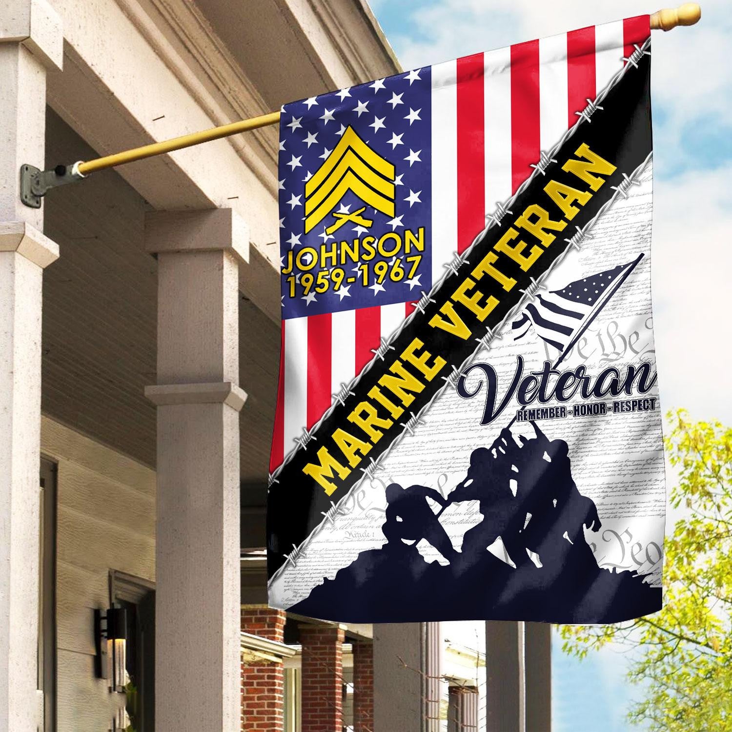 Premium Custom USMC Flag, Gift For Marine Veteran, American Flag, Patriotic Flag, Garden Flag, House Flag, Best Gifts On Father's Day, Independence Day, Veterans Day.