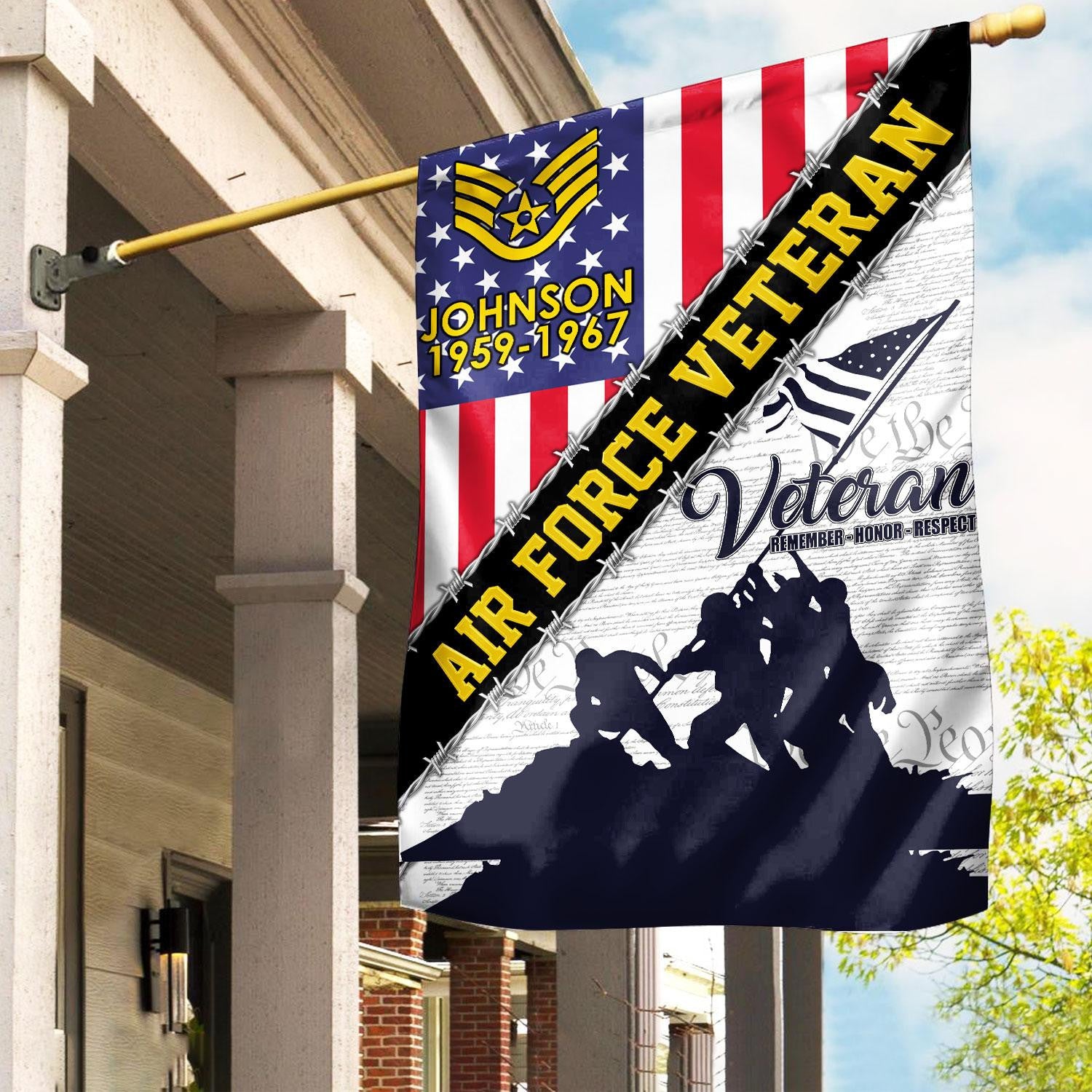 Premium Custom USAF Flag, Gift For Air Force Veteran, American Flag, Patriotic Flag, Garden Flag, House Flag, Best Gifts On Father's Day, Independence Day, Veterans Day.