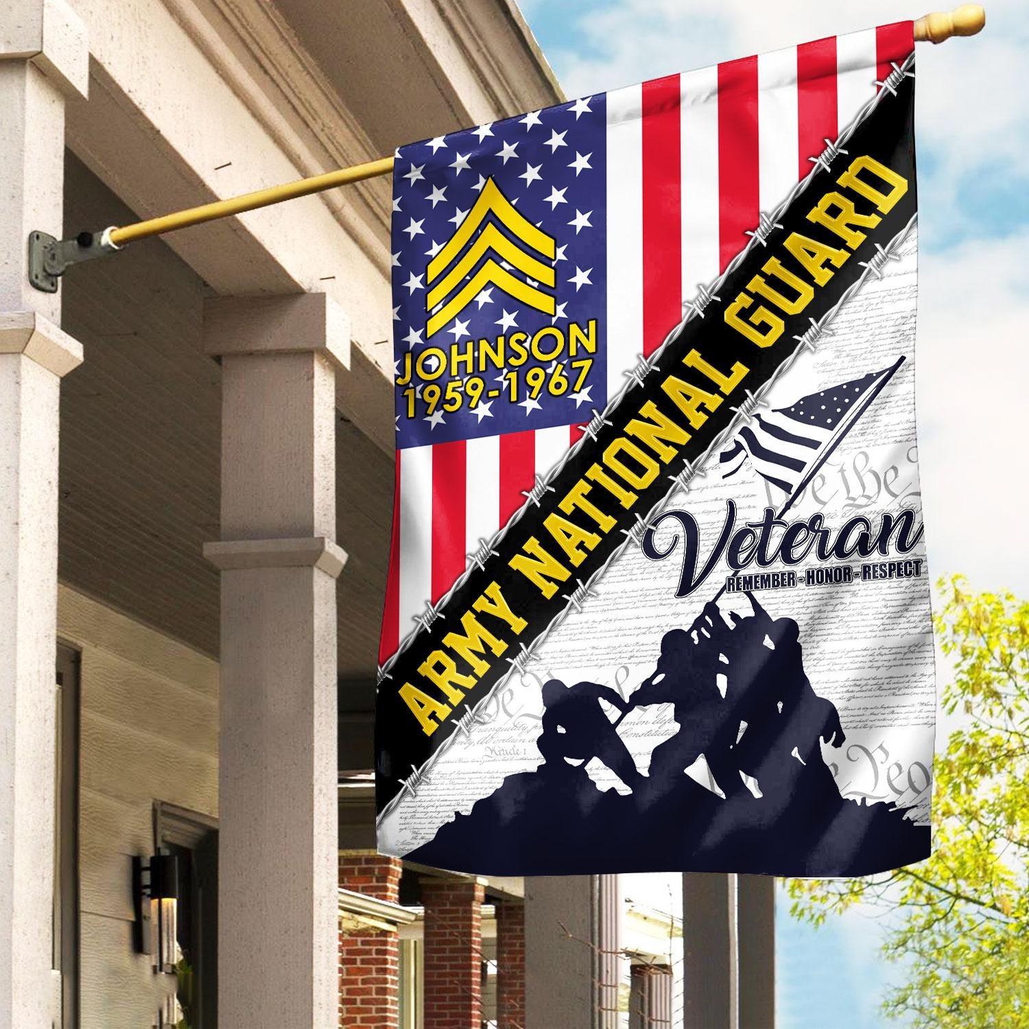 Premium Custom US Army National Guard Veteran Flag, Gifts For Army National Guard Veteran, American Flag, Patriotic Flag, Garden Flag, House Flag, Best Gifts On Father's Day, Independence Day, Veterans Day.