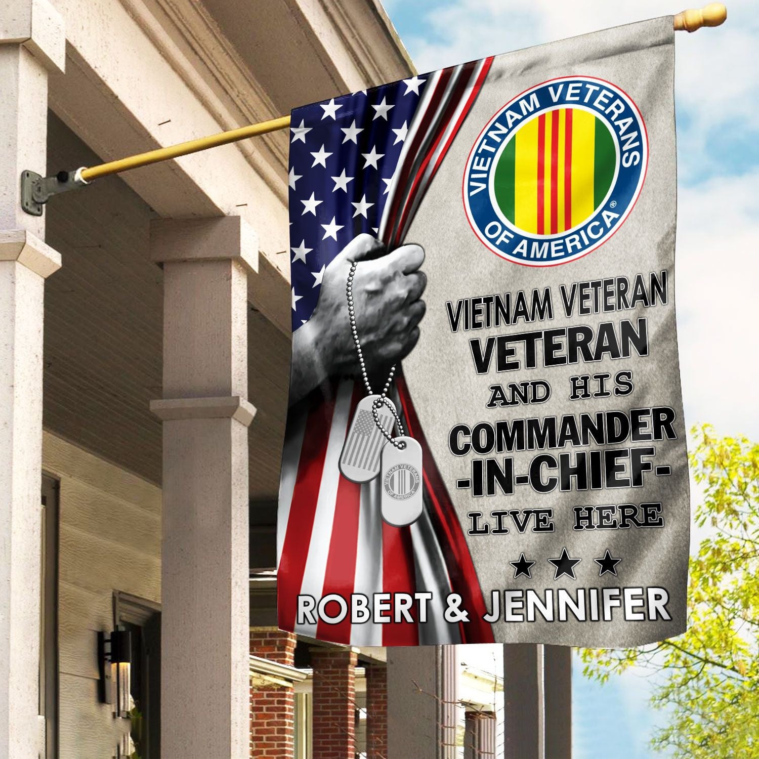 Vietnam Veteran Flag, Custom Name, Gift For Vietnam Veteran, American Flag, Patriotic Flag, Garden Flag, House Flag, Best Gifts On Father's Day, Independence Day, Veterans Day.