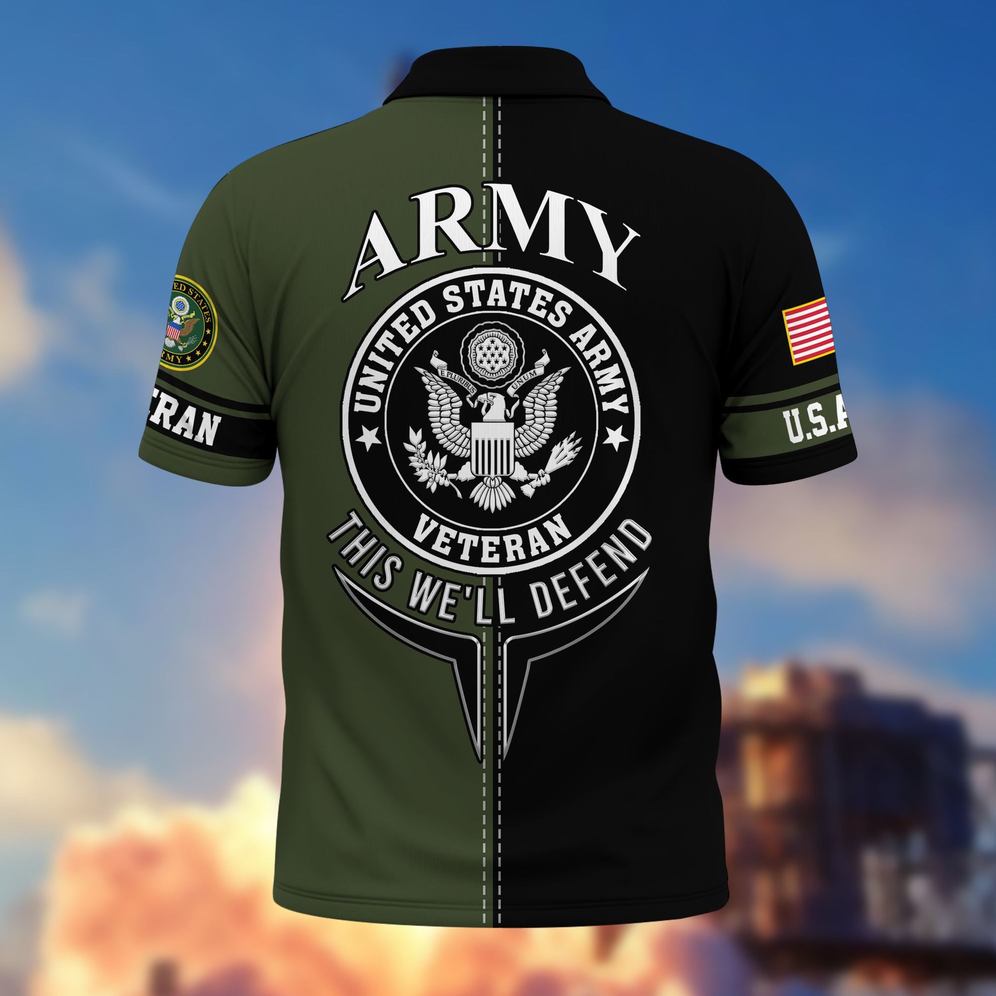 Premium US Veterans Polo Shirt, Gifts For US Veterans, Gifts On Father's Day, Armed Forces Day, Independence Day, Veterans Day.