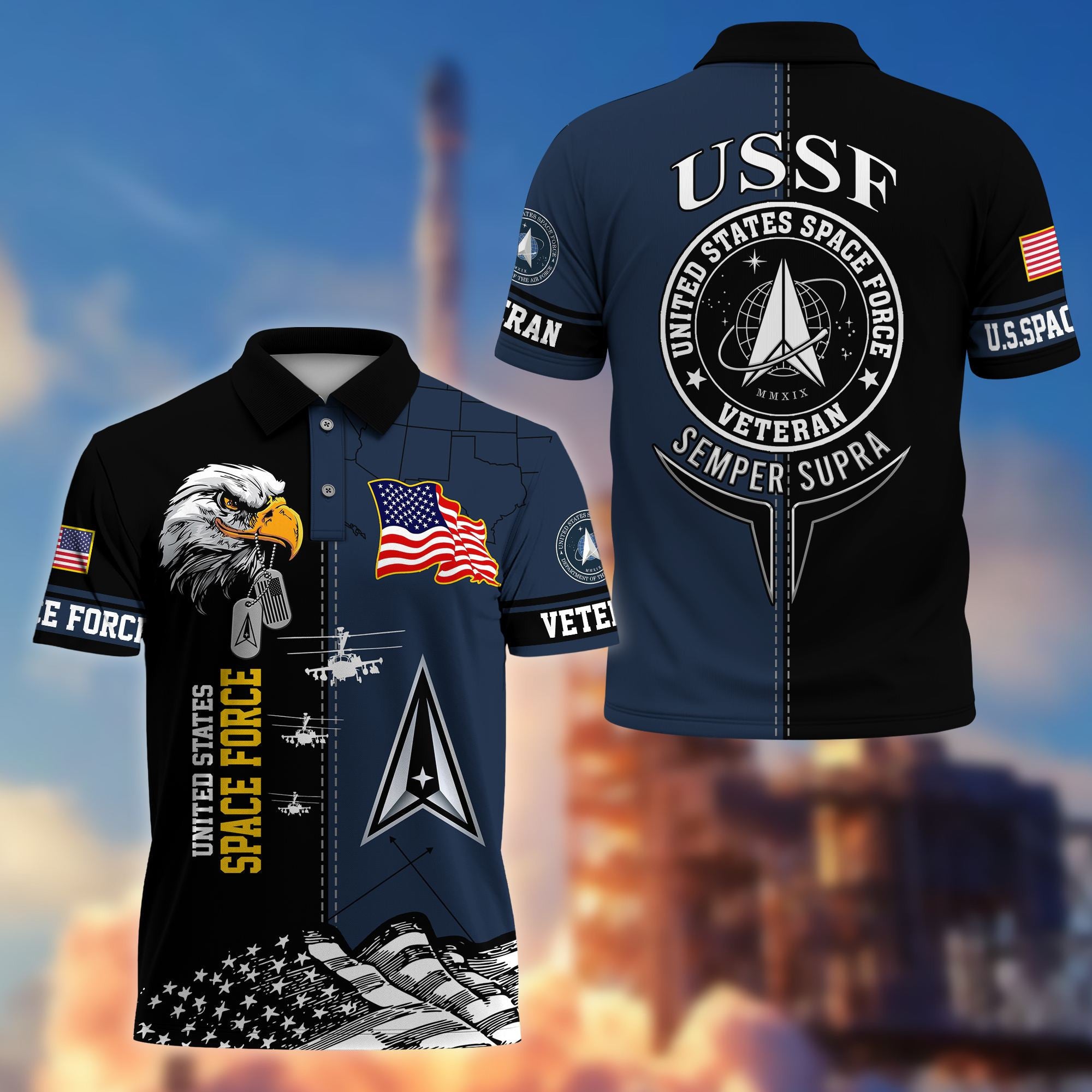 Premium US Veterans Polo Shirt, Gifts For US Veterans, Gifts On Father's Day, Armed Forces Day, Independence Day, Veterans Day.