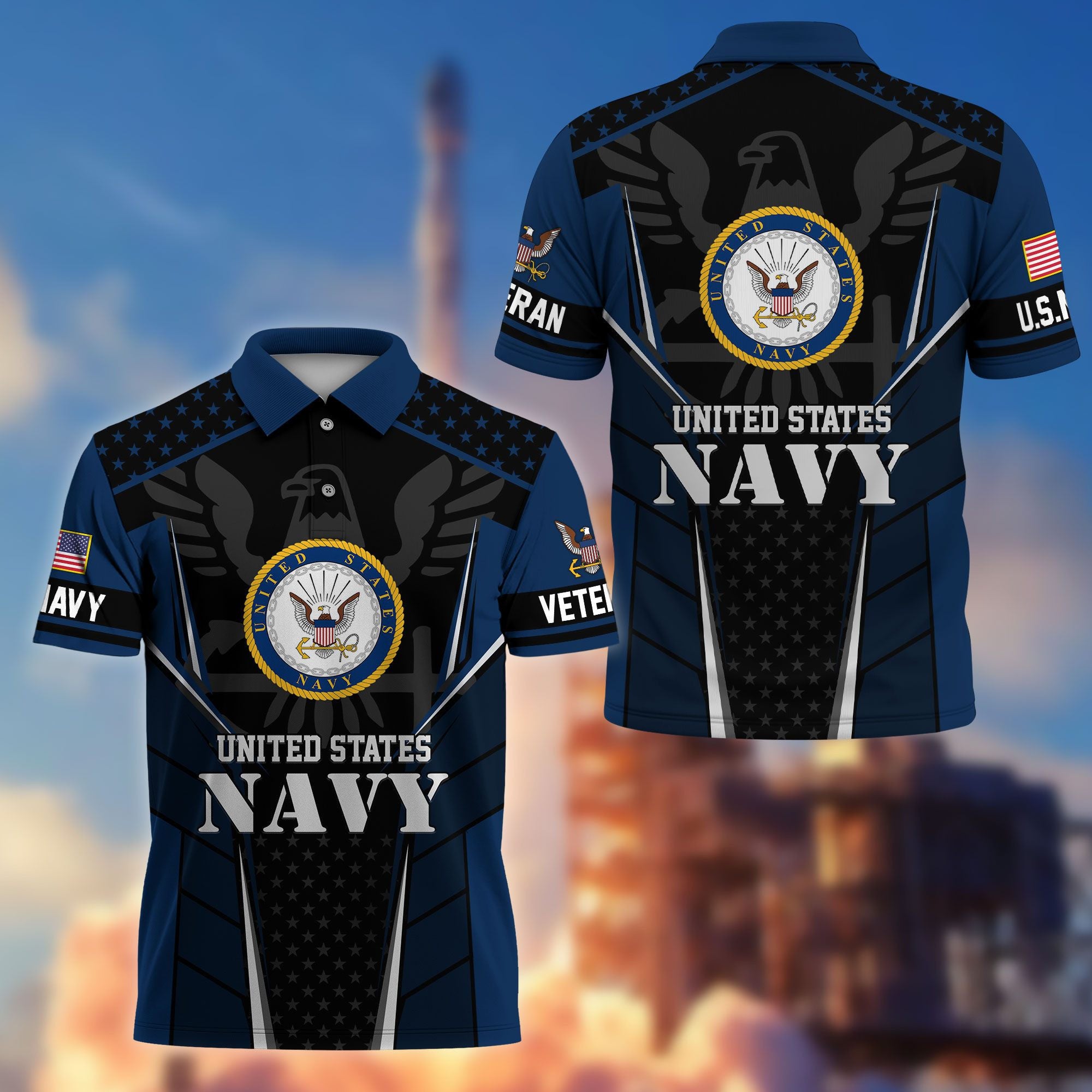 Premium US Veterans Polo Shirt, Gifts For US Veterans, Best Gifts On Father's Day, Armed Forces Day, Independence Day, Veterans Day.