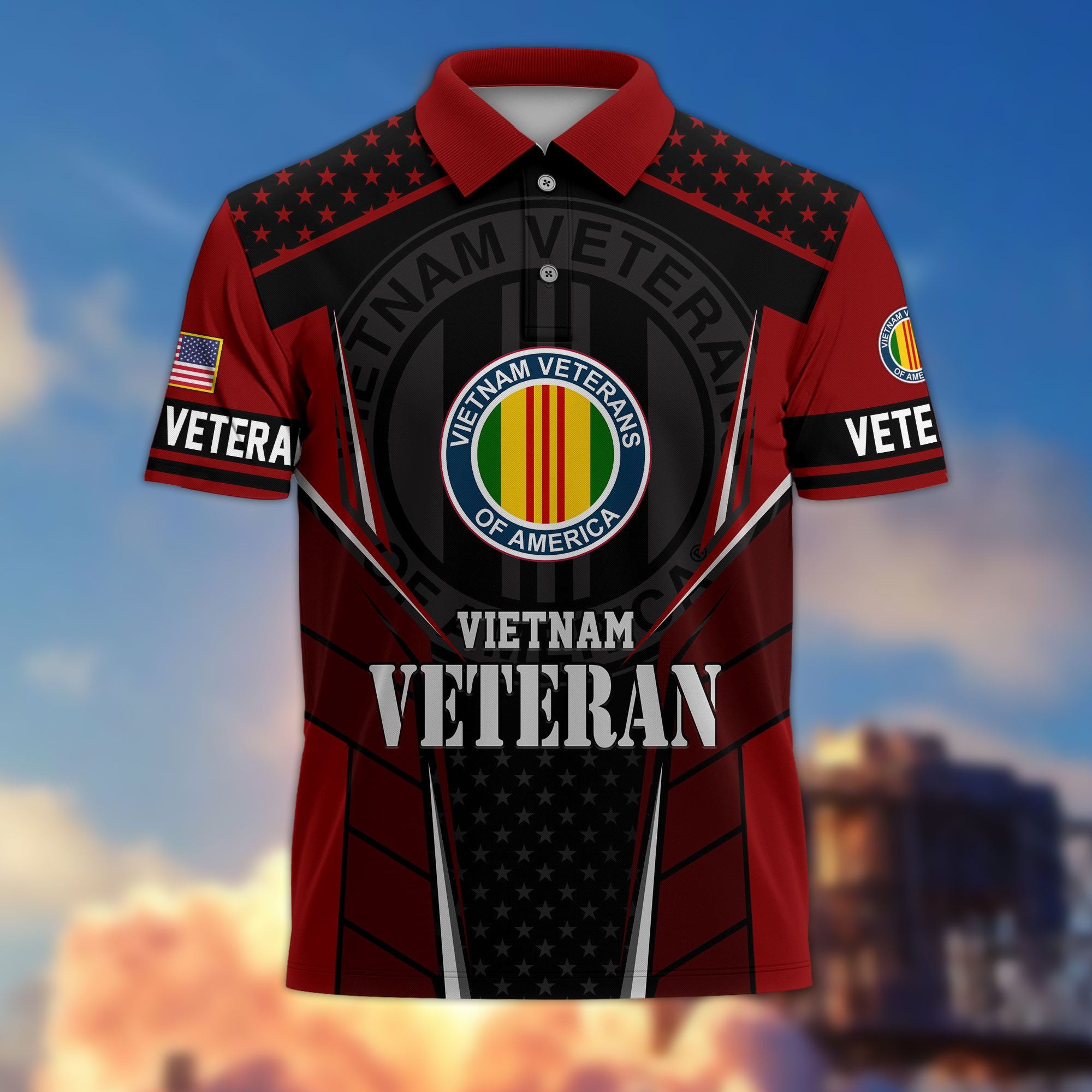 Premium US Veterans Polo Shirt, Gifts For US Veterans, Best Gifts On Father's Day, Armed Forces Day, Independence Day, Veterans Day.