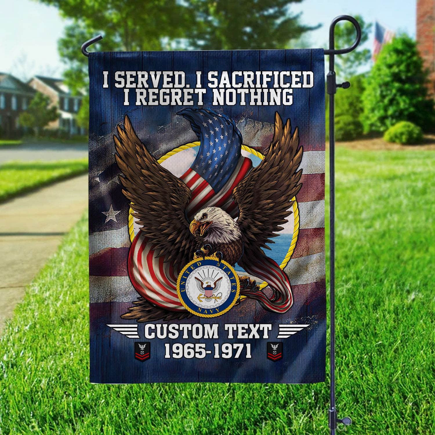 Premium Custom US Navy Flag, Gift For Navy Veteran, American Flag, Patriotic Flag, Garden Flag, House Flag