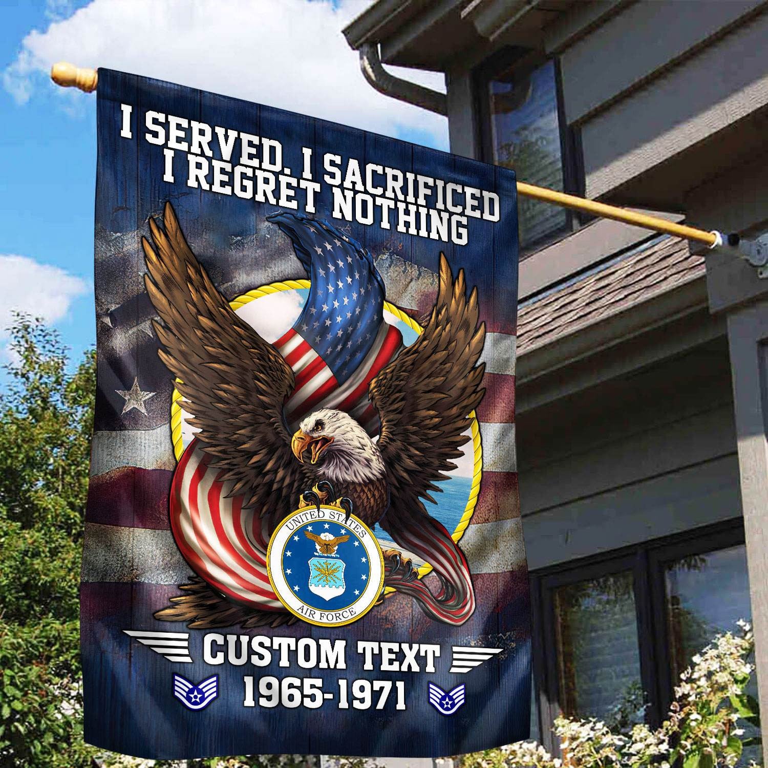Premium Custom USAF Flag, Gift For Air Force Veteran, American Flag, Patriotic Flag, Garden Flag, House Flag