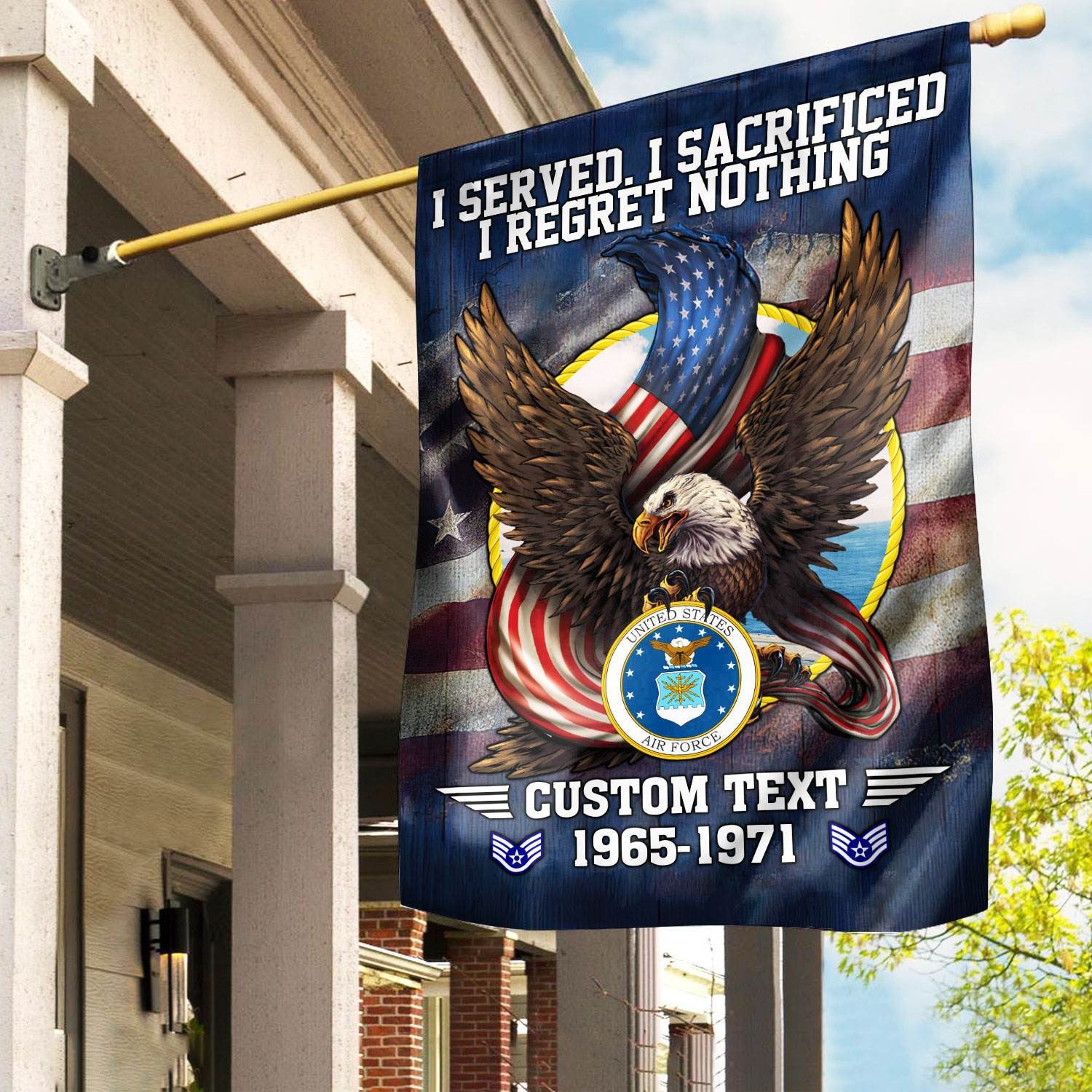 Premium Custom USAF Flag, Gift For Air Force Veteran, American Flag, Patriotic Flag, Garden Flag, House Flag