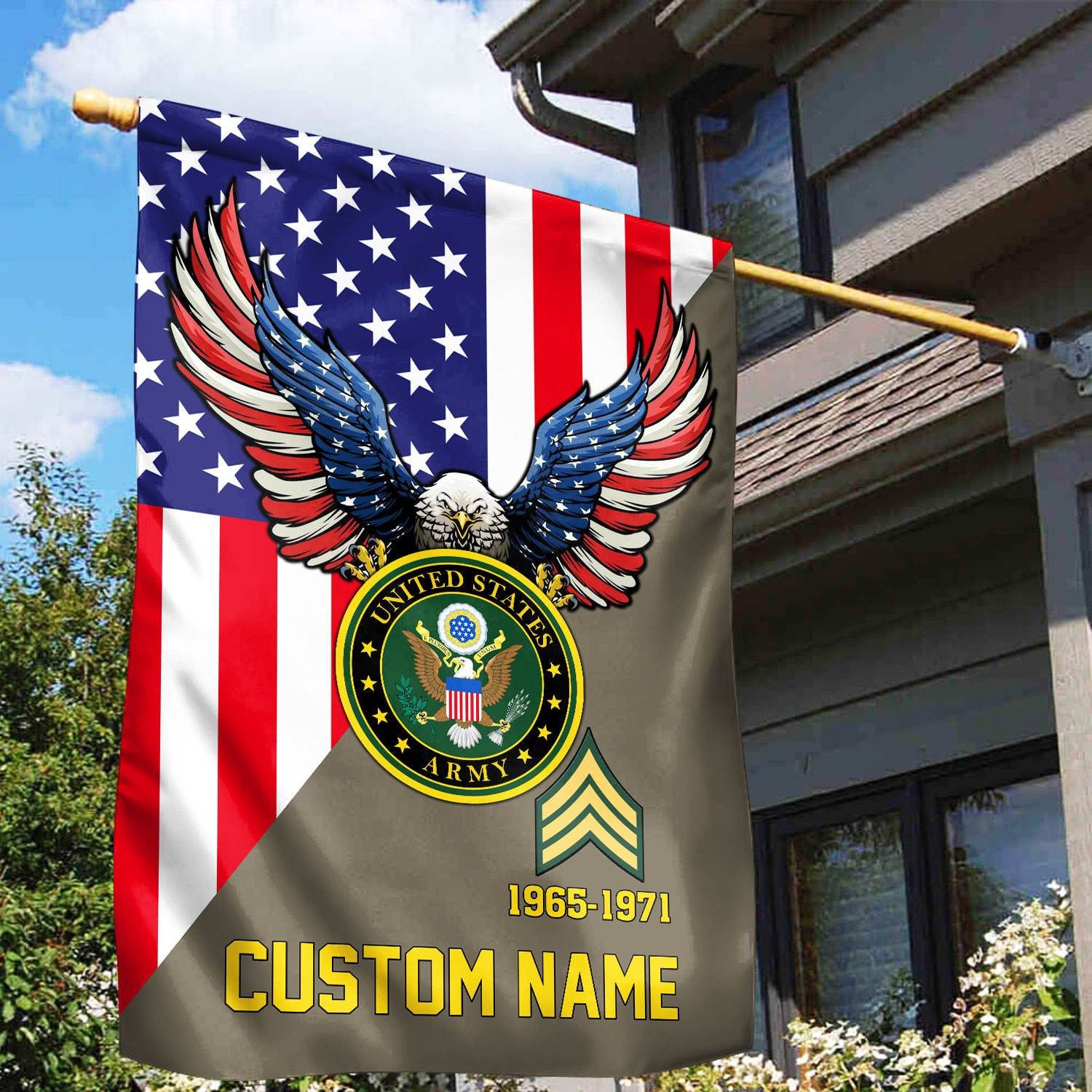 Premium Custom US Army Veteran Flag, Gift For Army Veteran, American Flag, Patriotic Flag, Garden Flag, House Flag, Gifts On Father's Day, Independence Day, Veterans Day.