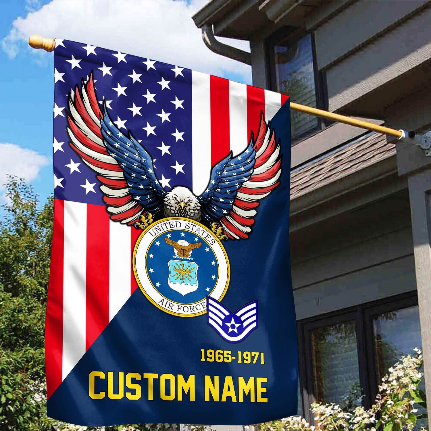Premium Custom USAF Veteran Flag, Gift For Air Force Veteran, American Flag, Patriotic Flag, Garden Flag, House Flag, Gifts On Father's Day, Independence Day, Veterans Day.