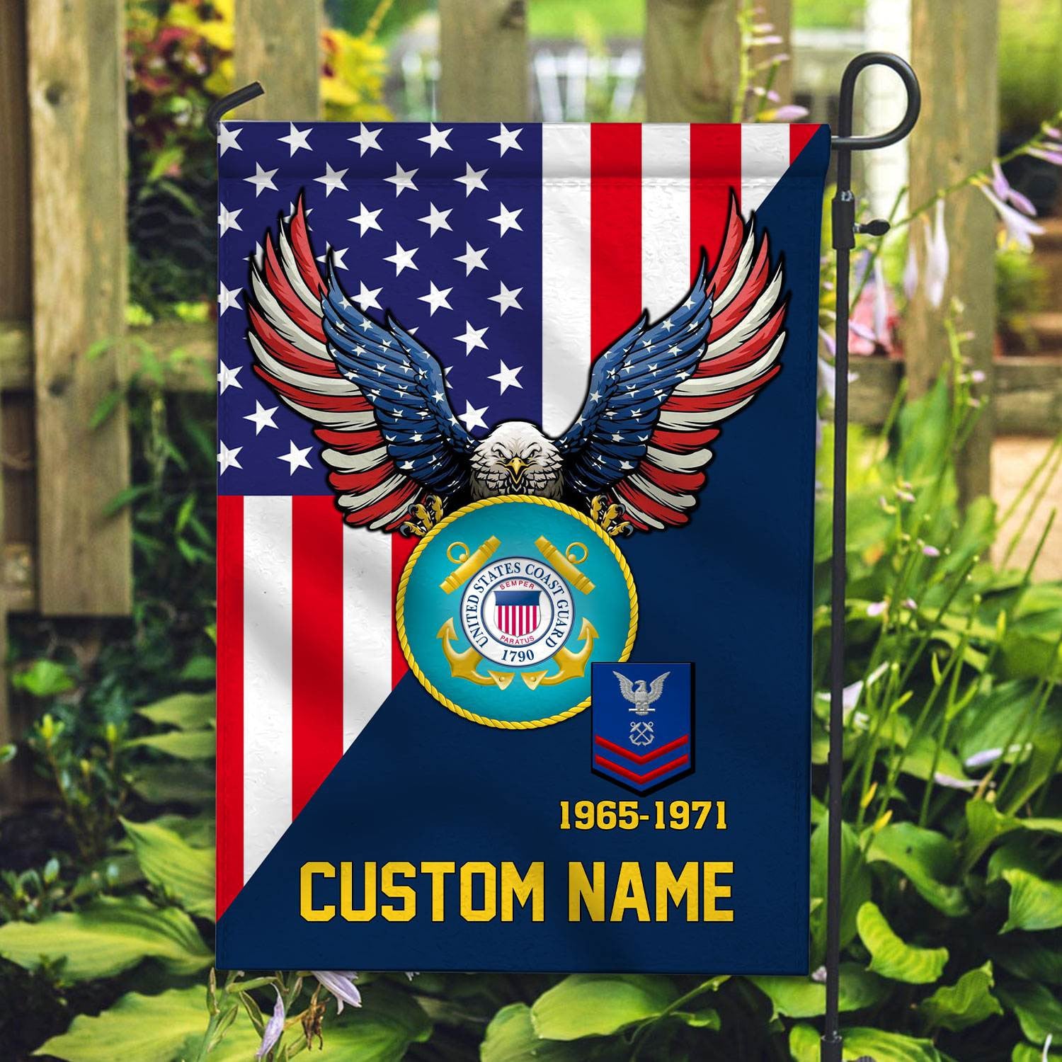 Premium Custom USCG Veteran Flag, Gift For Coast Guard Veteran, American Flag, Patriotic Flag, Garden Flag, House Flag, Gifts On Father's Day, Independence Day, Veterans Day.