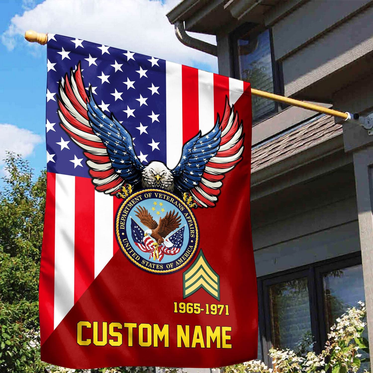 Premium Custom US Veteran Flag, Gift For US Veteran, American Flag, Patriotic Flag, Garden Flag, House Flag, Gifts On Father's Day, Independence Day, Veterans Day.