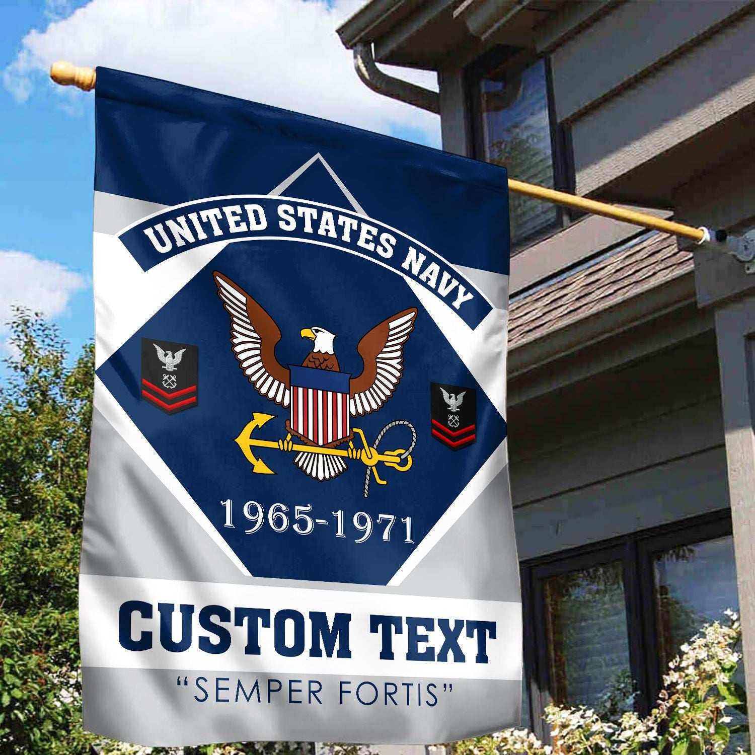 Premium Custom US Navy Veteran Flag, Gift For Navy Veteran, American Flag, Patriotic Flag, Garden Flag, House Flag, Gifts On Father's Day, Independence Day, Veterans Day.