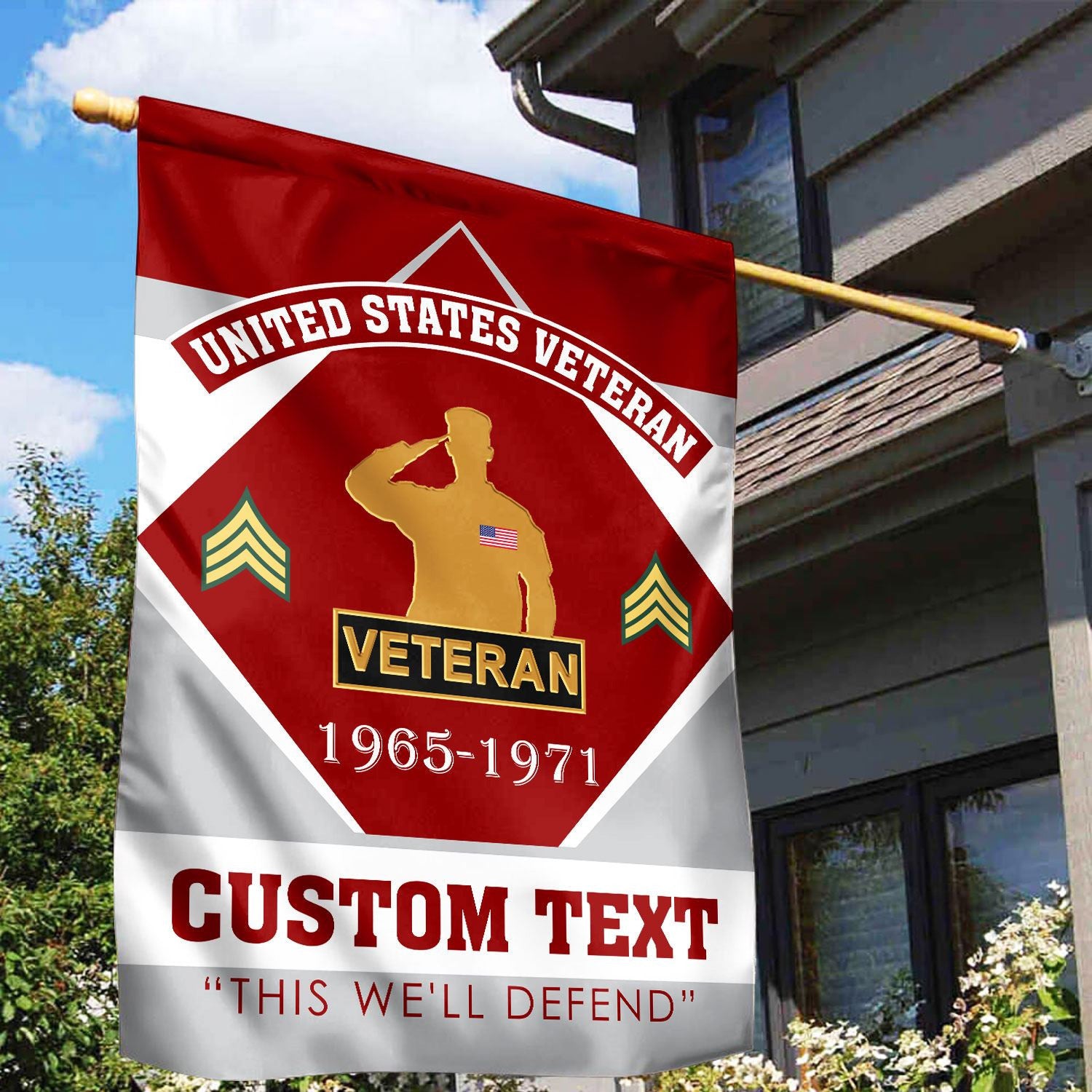 Premium Custom US Veteran Flag, Gift For US Veteran, American Flag, Patriotic Flag, Garden Flag, House Flag, Gifts On Father's Day, Independence Day, Veterans Day.
