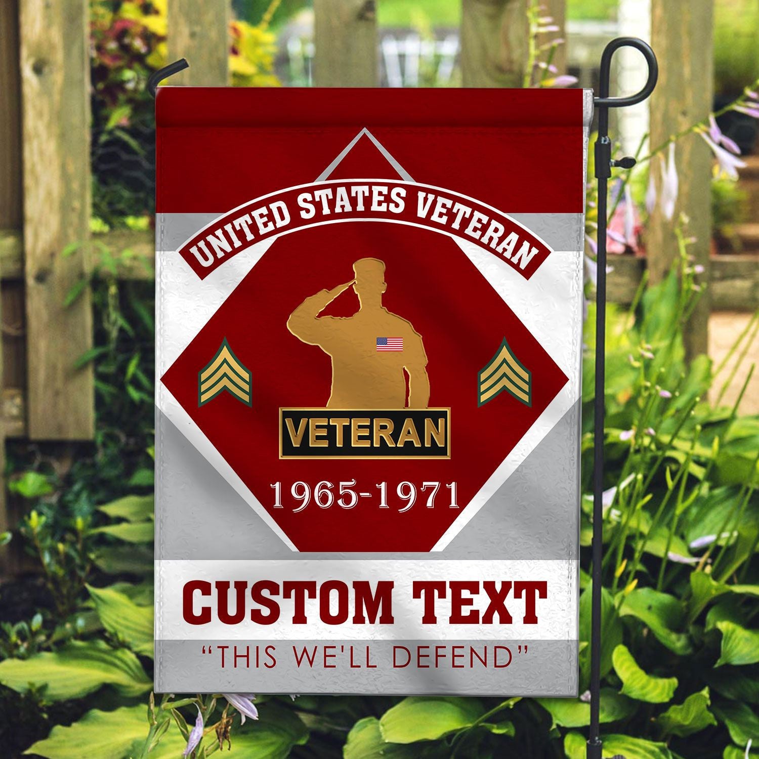 Premium Custom US Veteran Flag, Gift For US Veteran, American Flag, Patriotic Flag, Garden Flag, House Flag, Gifts On Father's Day, Independence Day, Veterans Day.