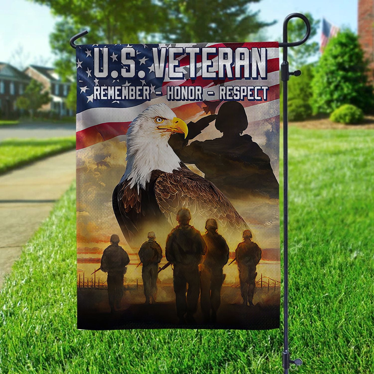 Unique US Veteran Flag, Gift For US Veteran, American Flag, Patriotic Flag, Garden Flag, House Flag