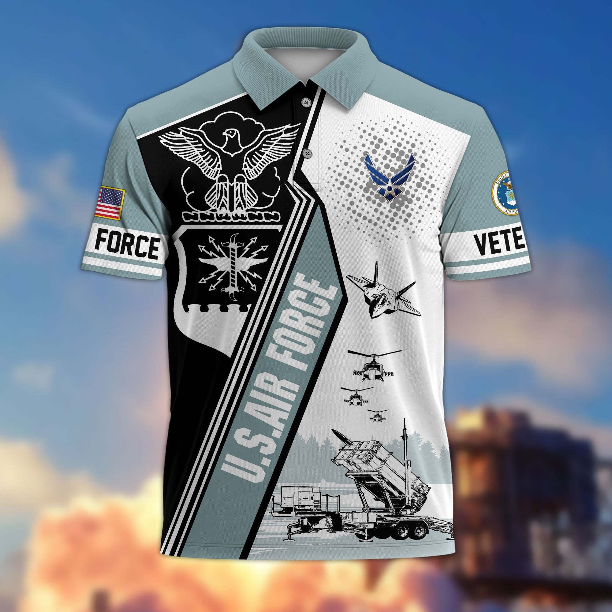 Premium US Veterans Polo Shirt, Gifts For US Veterans, Gifts On Father's Day, Armed Forces Day, Independence Day, Veterans Day.